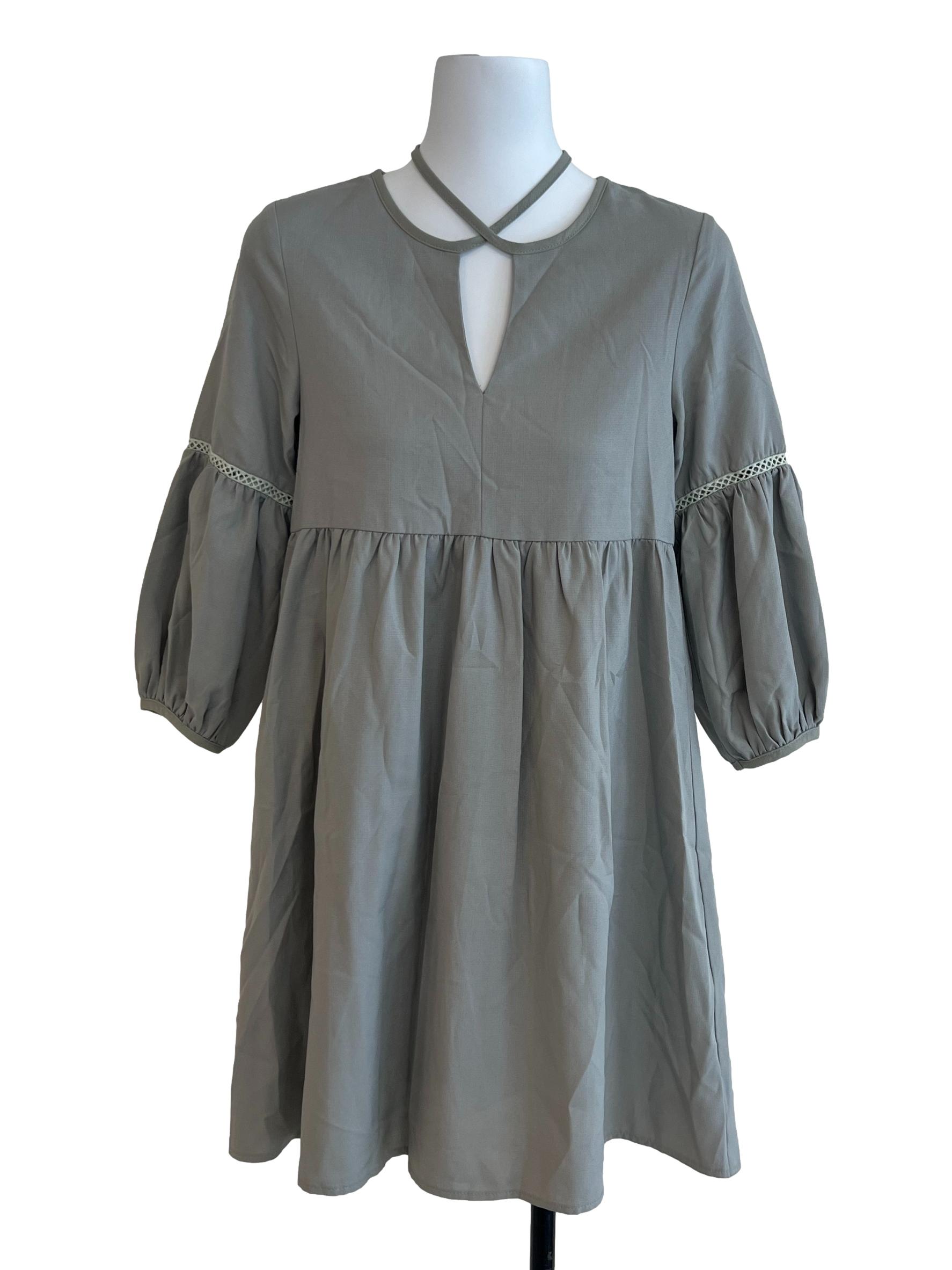 Dusty Green Half Sleeve Dress