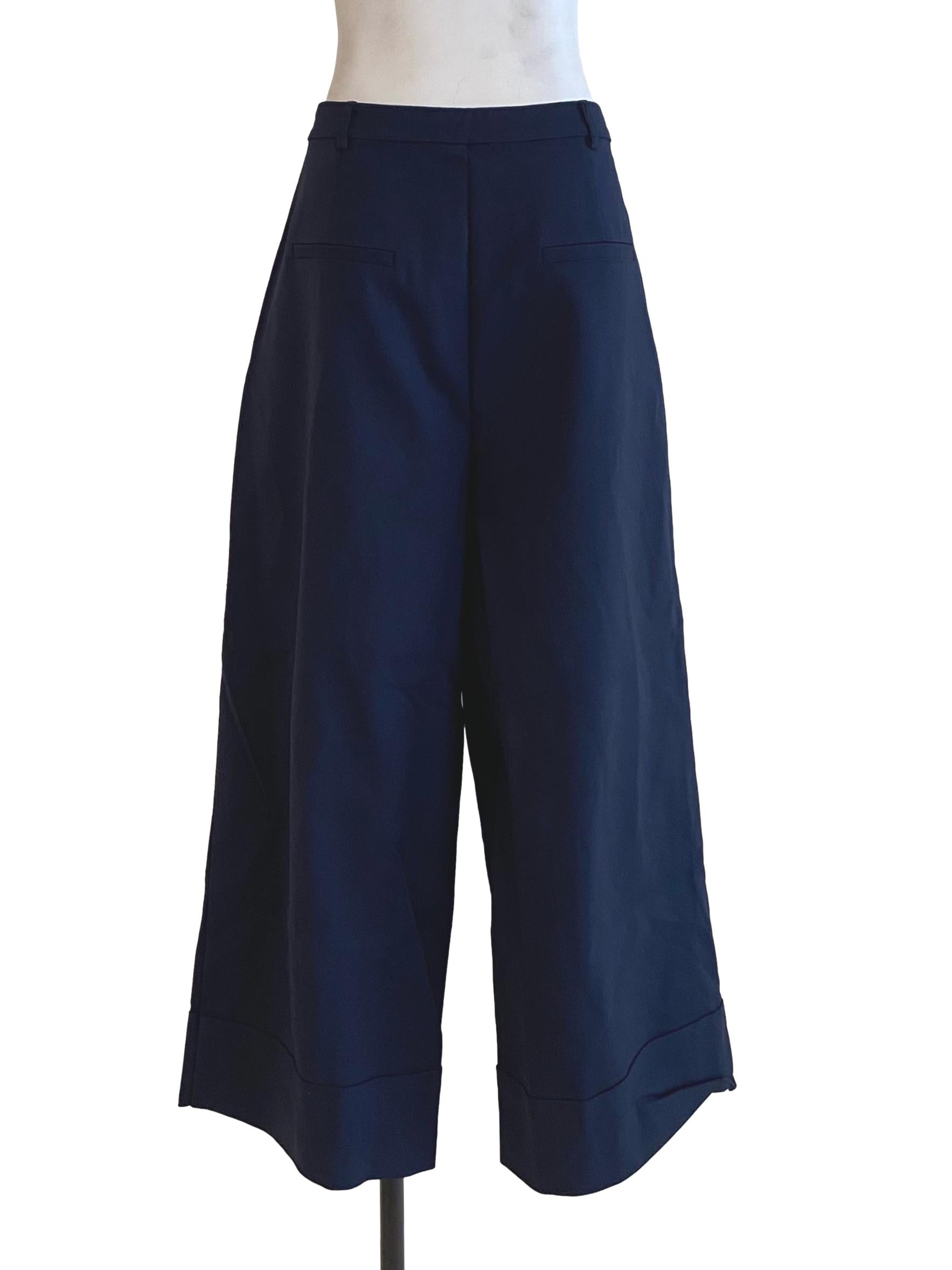 Midnight Navy Blue Plain Pants