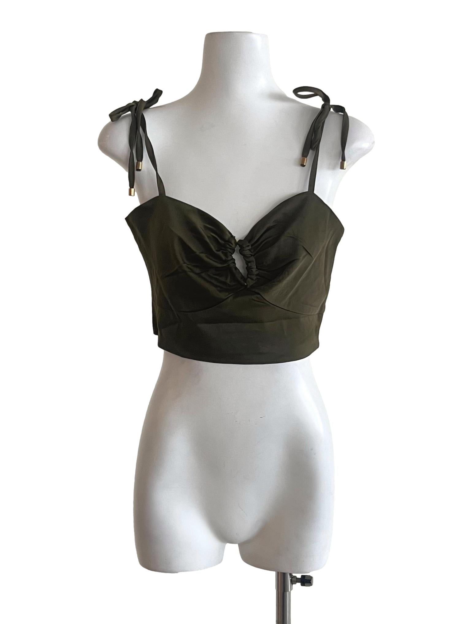 Olive Green Spaghetti Strap Tank Top