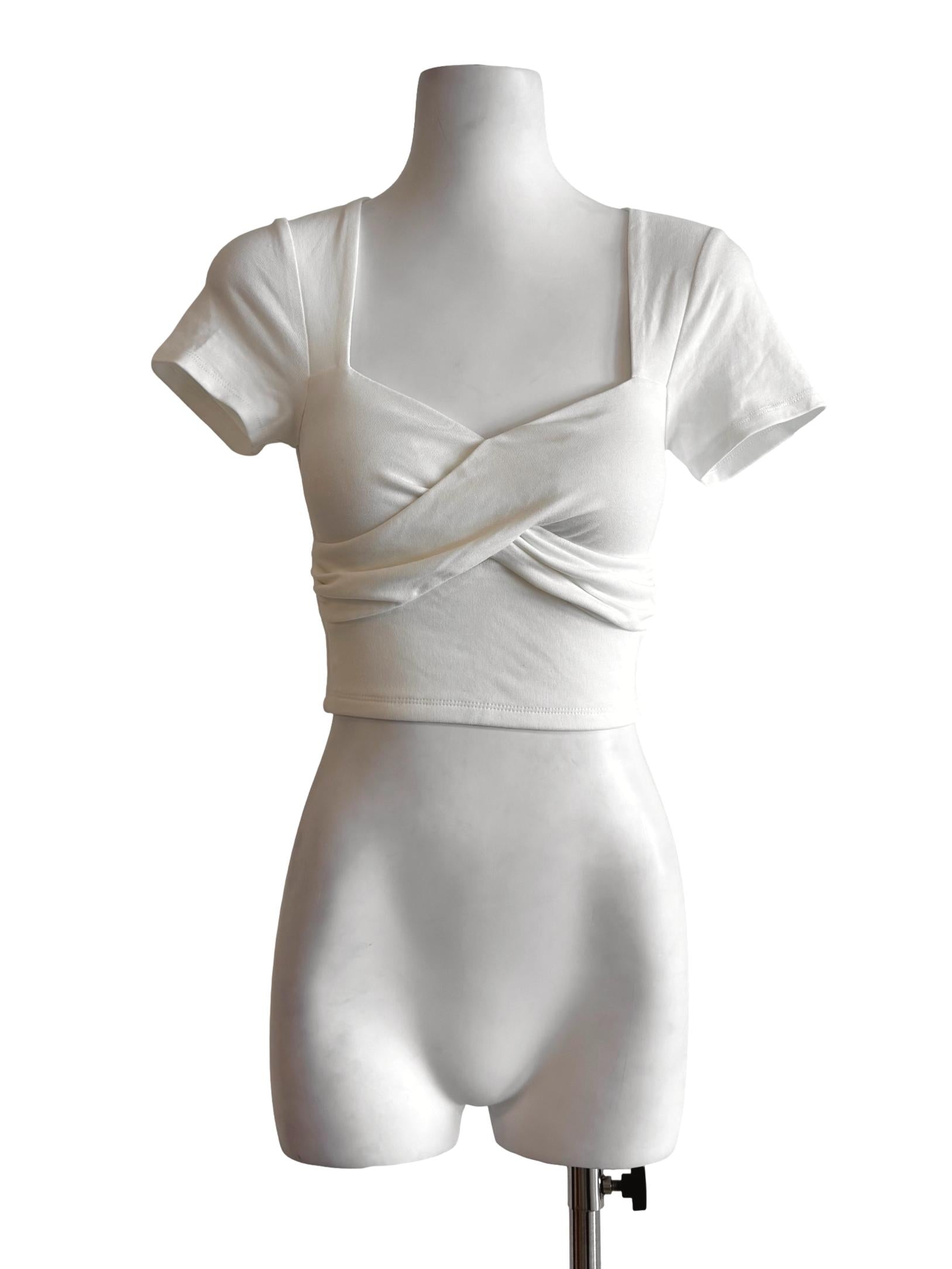 Pearl White Cross Top