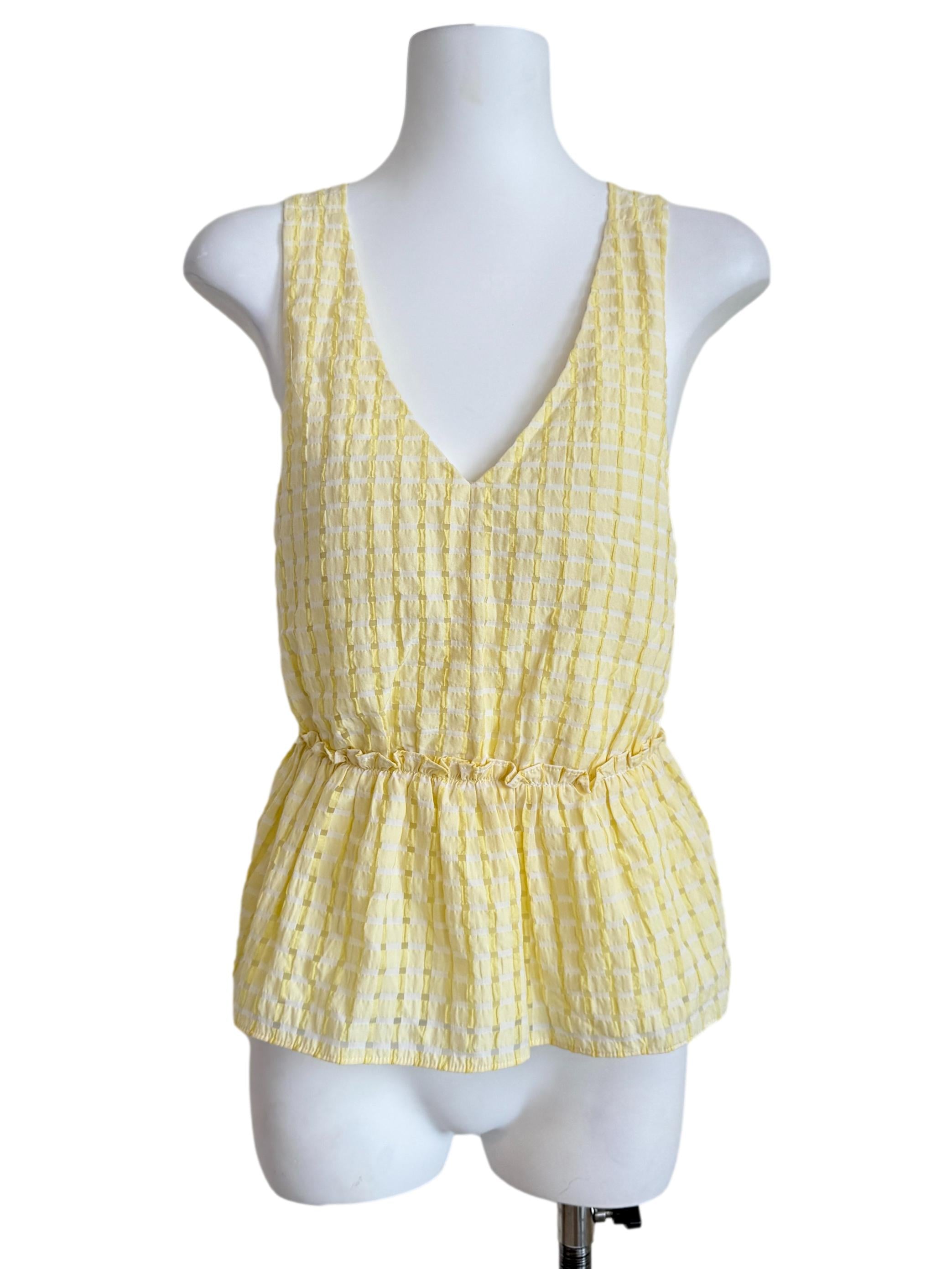Pineapple Yellow V-Neck Cross Back Top