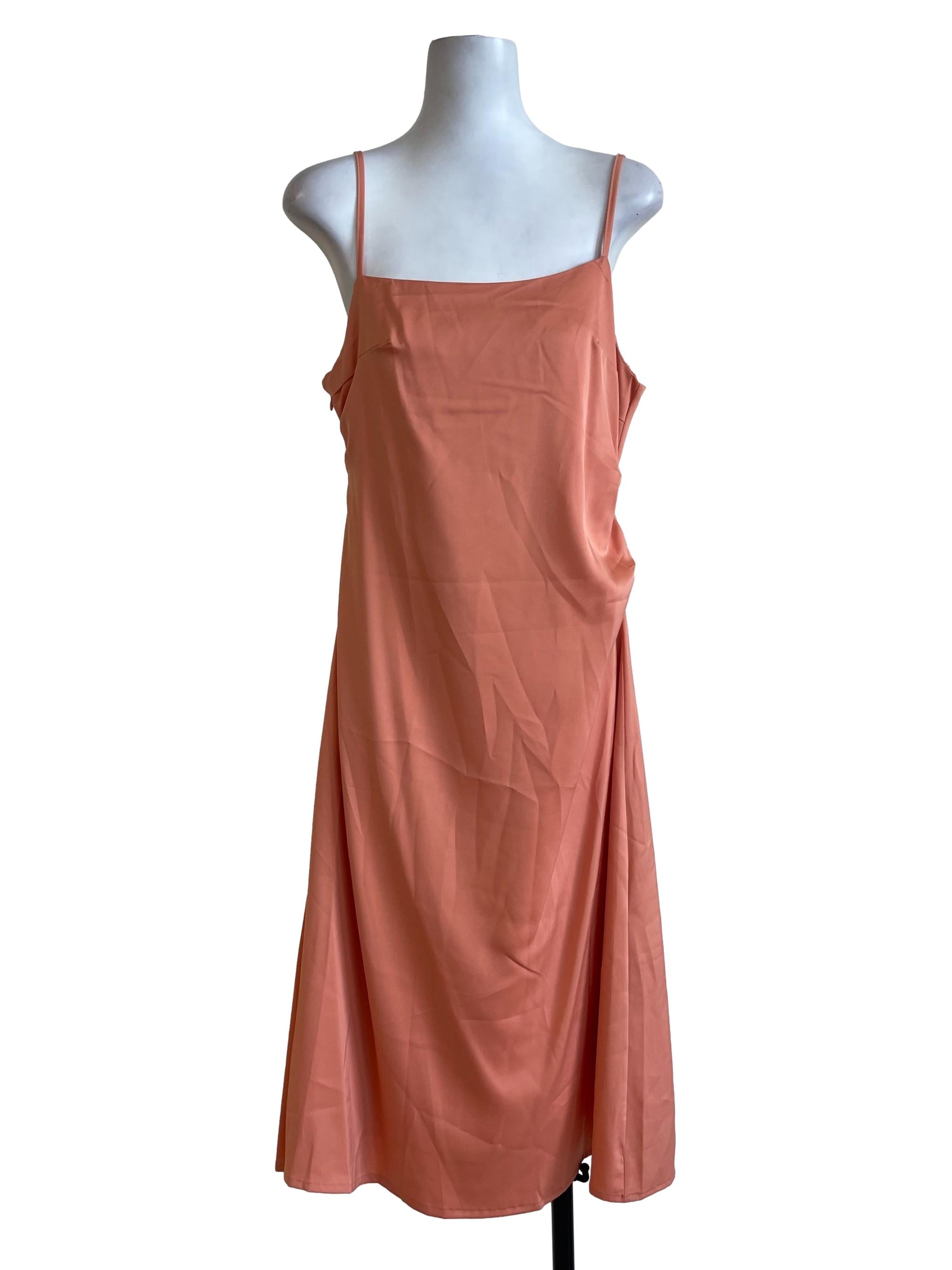 Orange Satin Dress