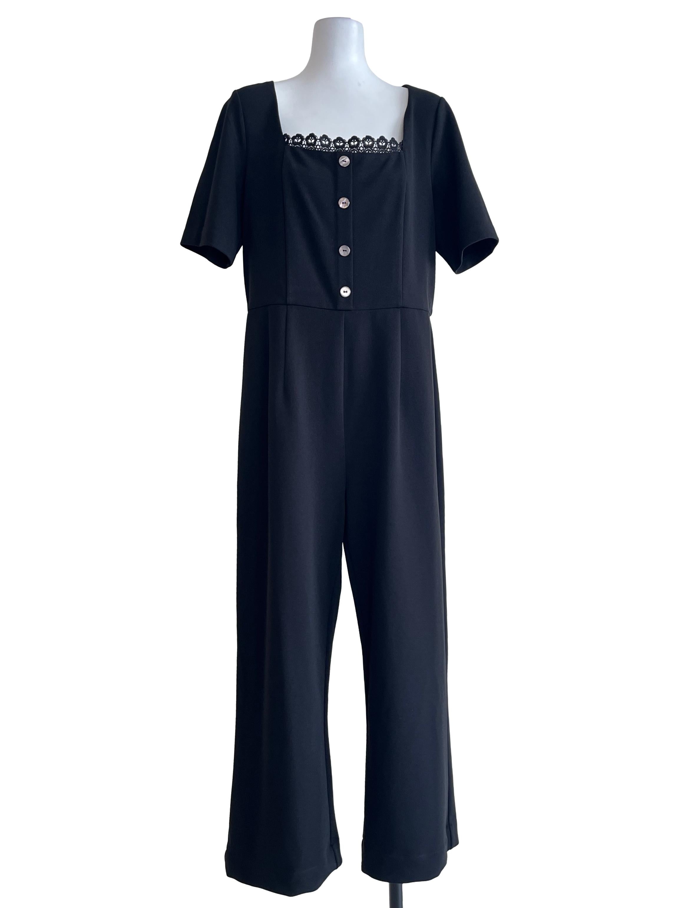 Jade Black Square Jumpsuit