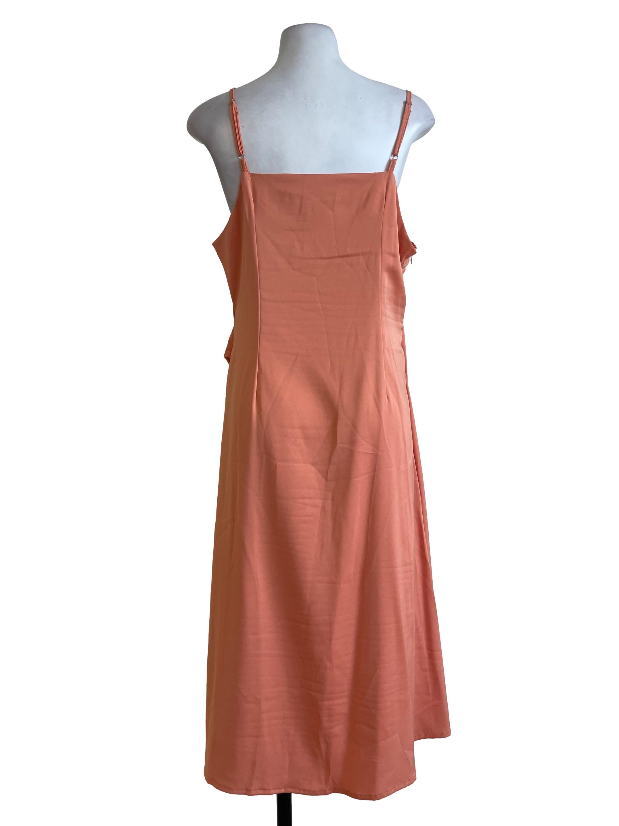 Orange Satin Dress