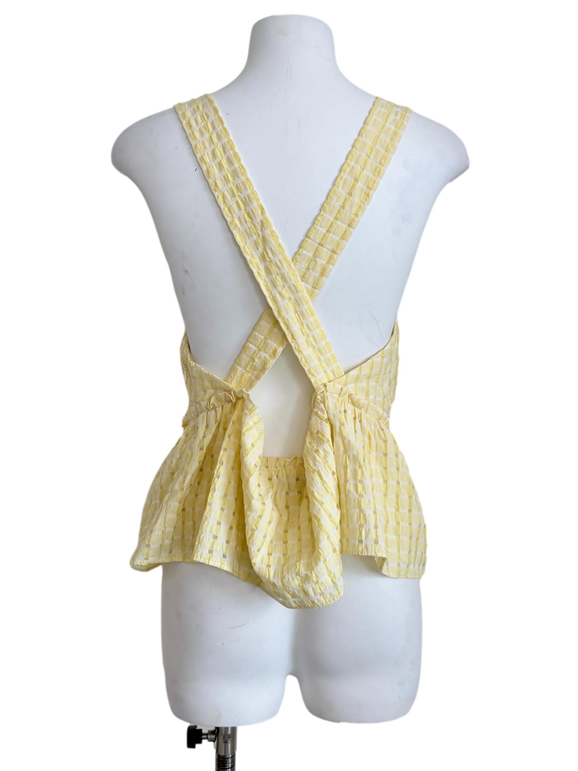 Pineapple Yellow V-Neck Cross Back Top