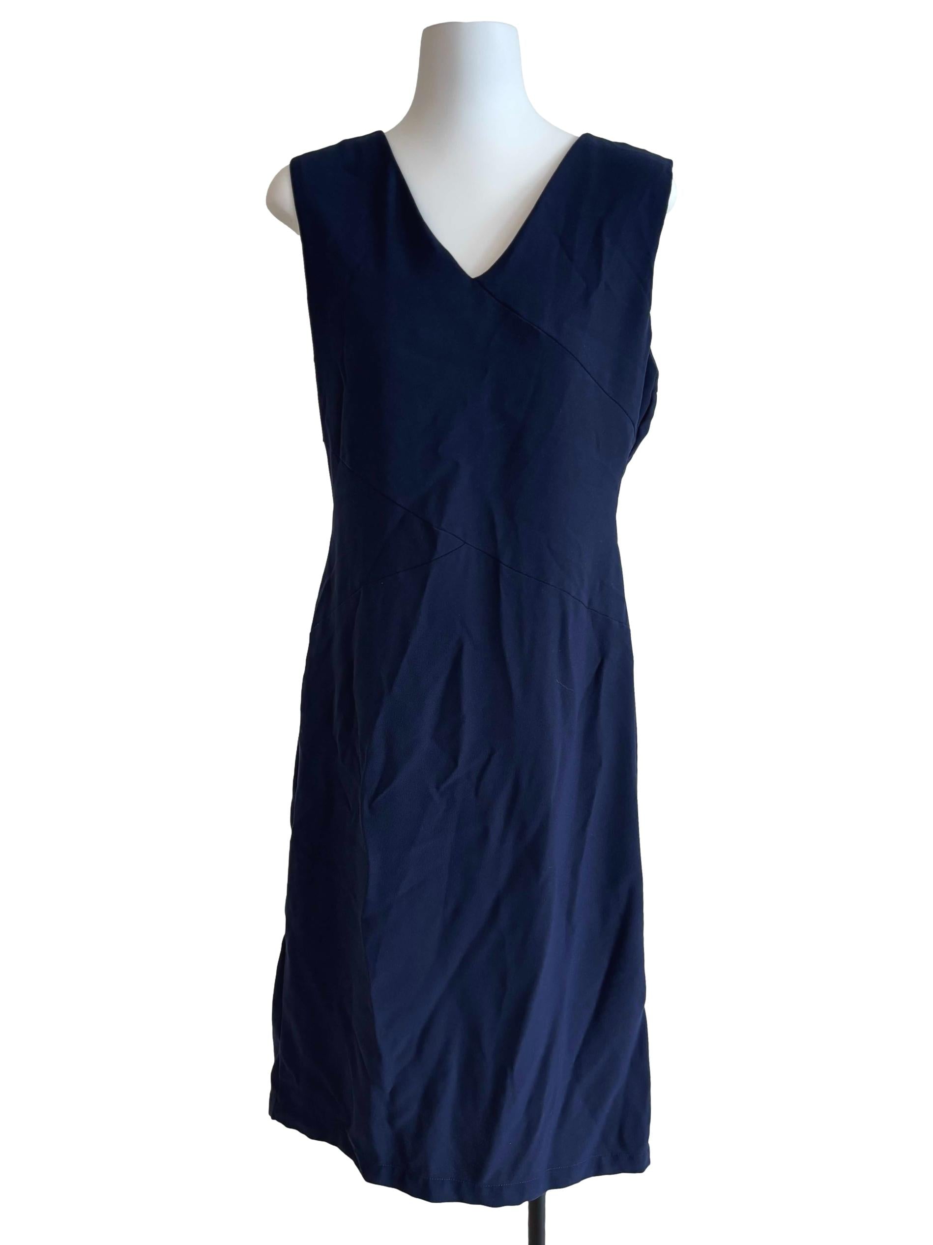 Navy Blue Sleeveless Empire Dress