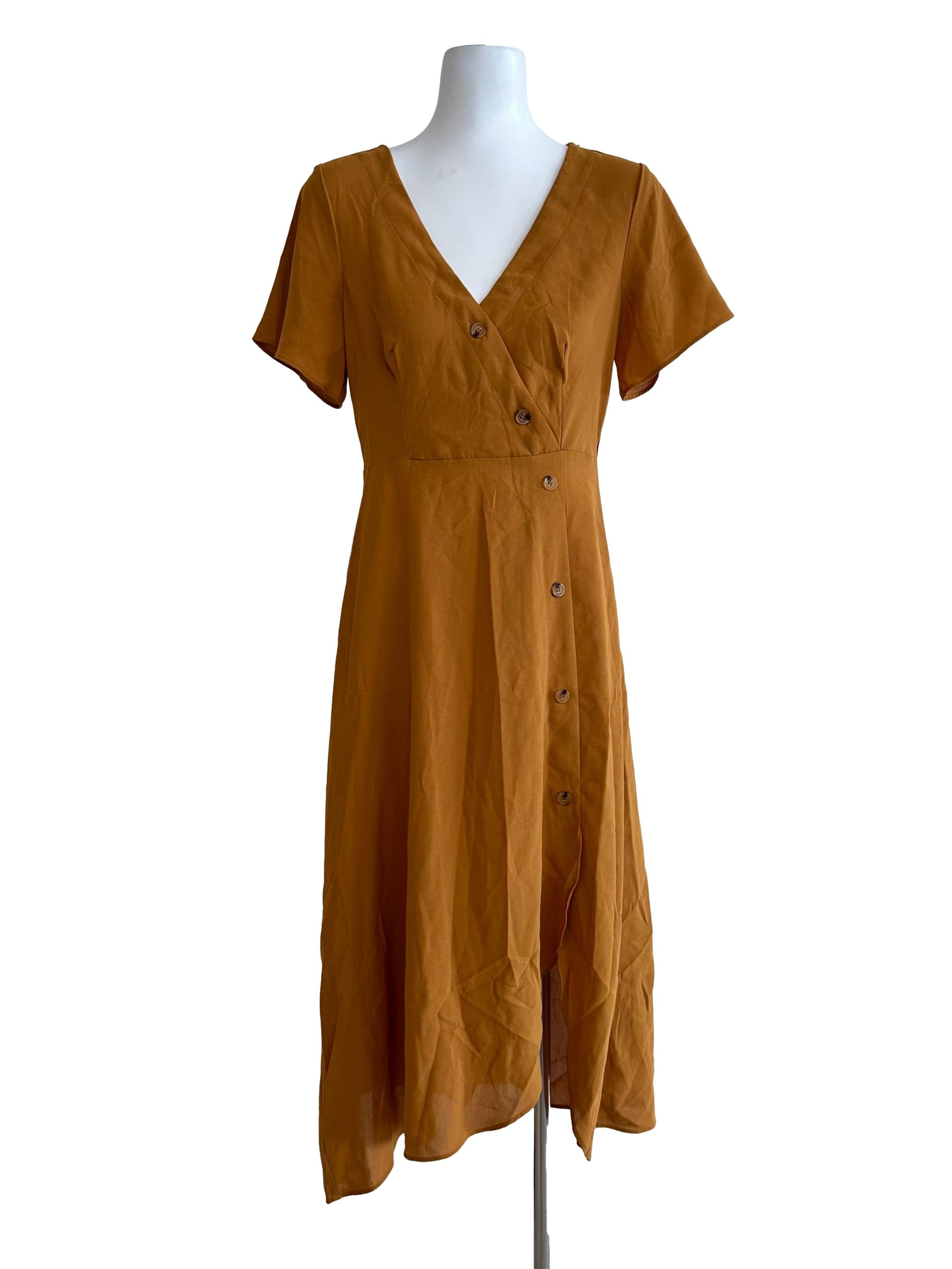 Sand Stone Orang Plain Dress
