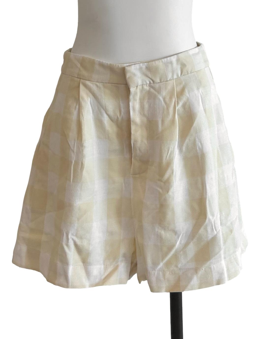 Light Yellow Gingham Shorts LB