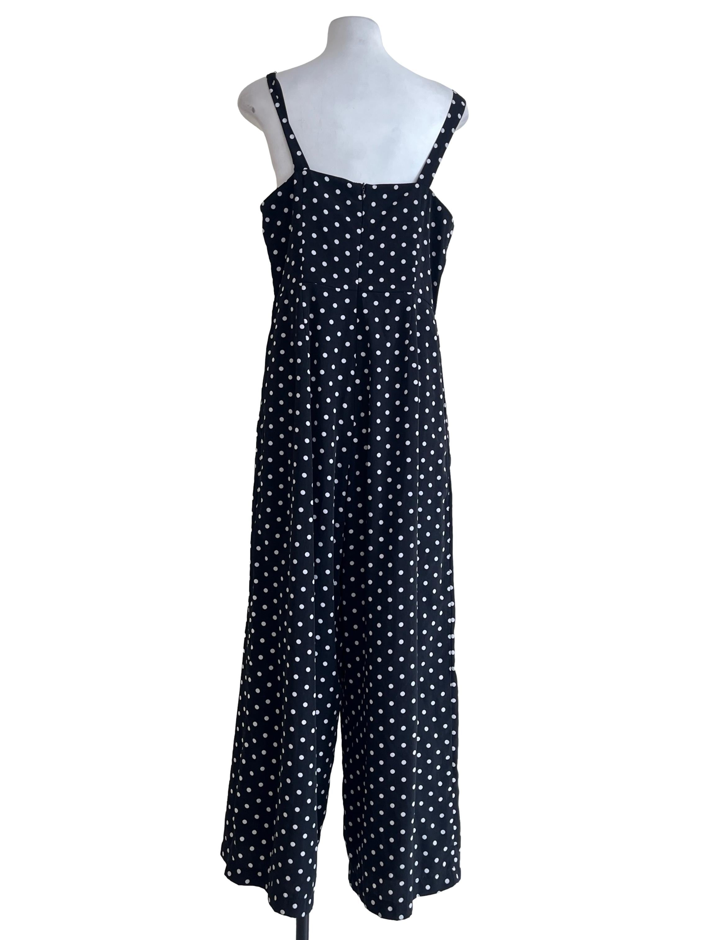 Pitch Black Square Polkadot Jumpsuit