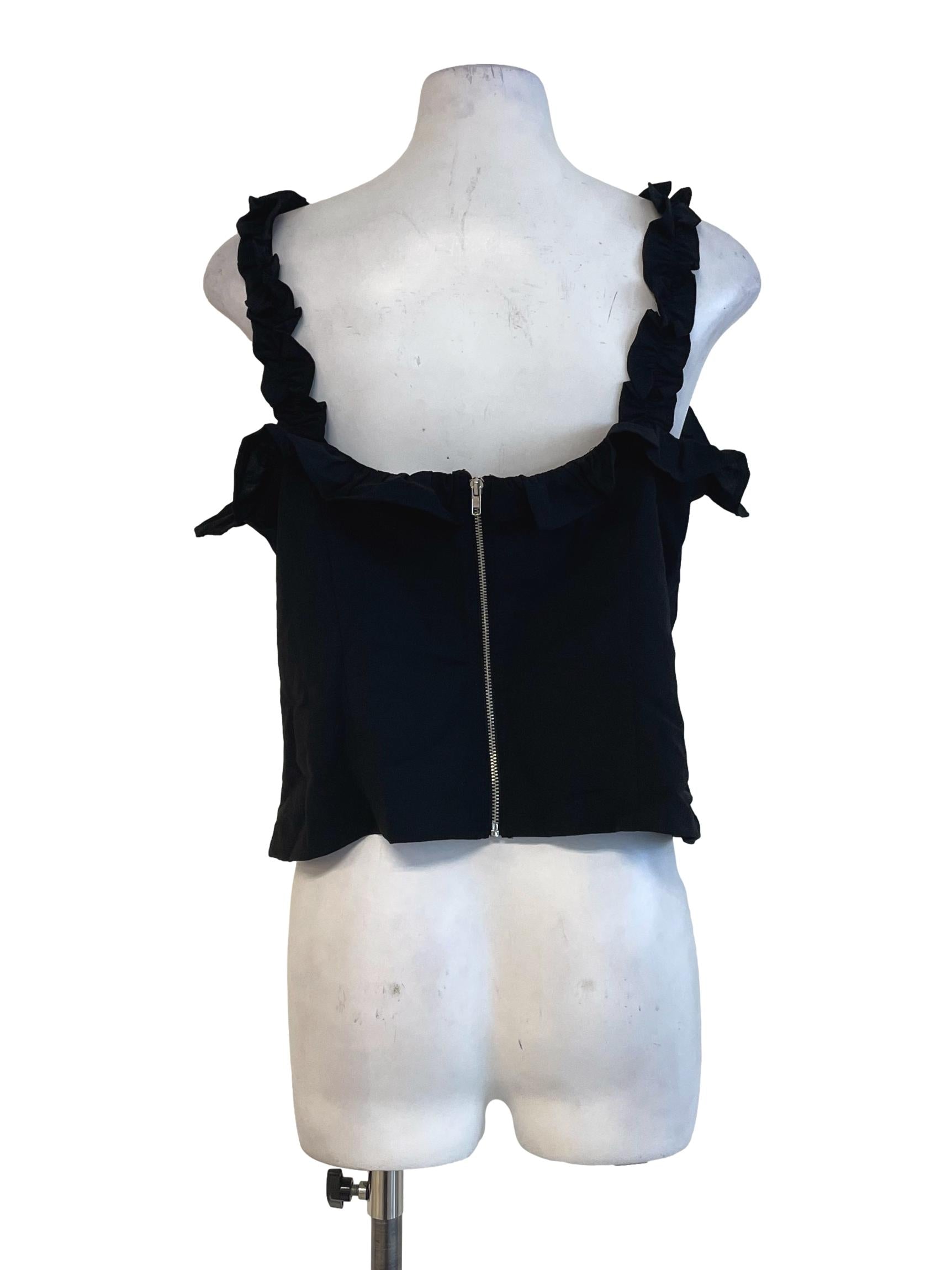Black Ruffled Sleeves Blouse LB