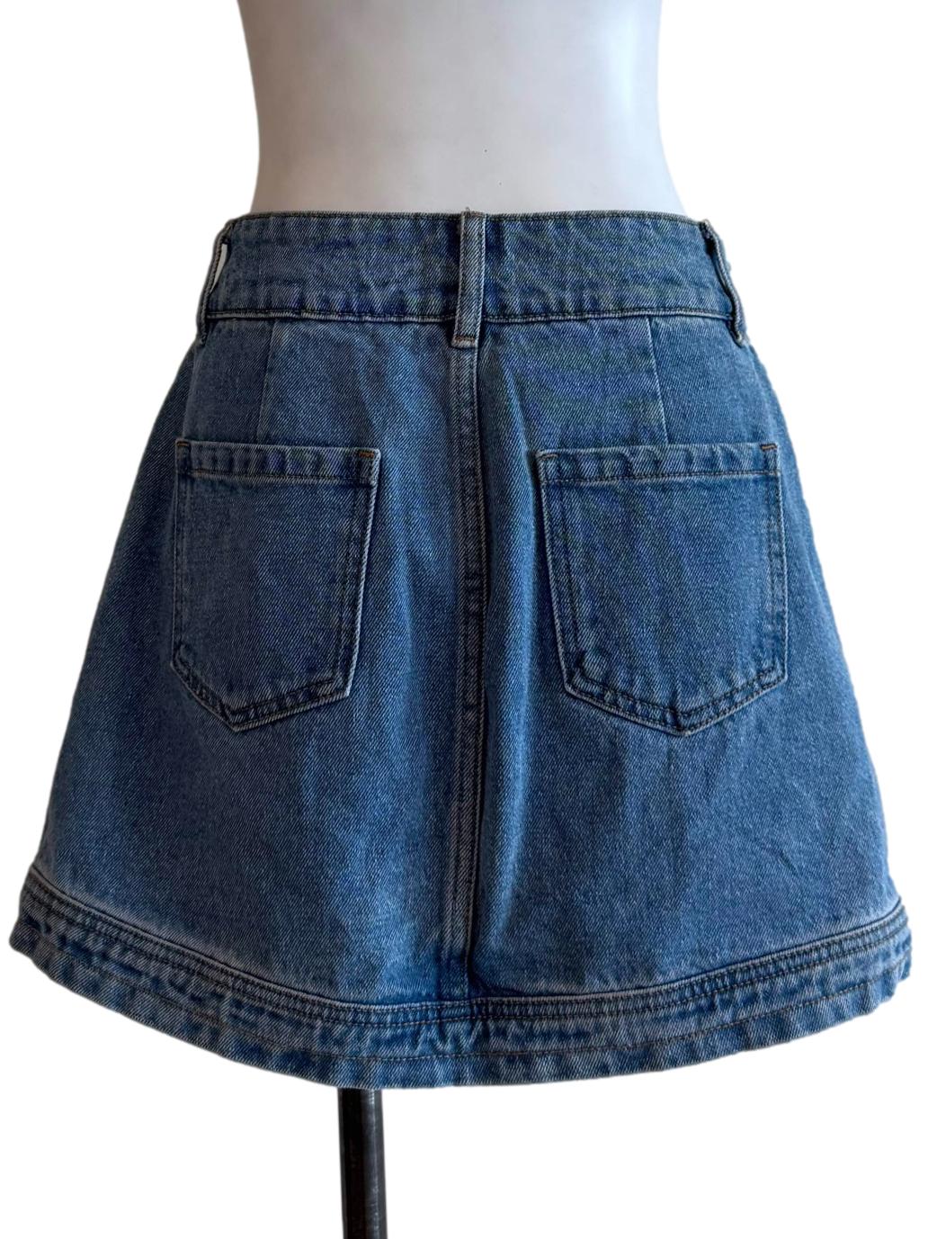 Wash Denim Mini Skirt