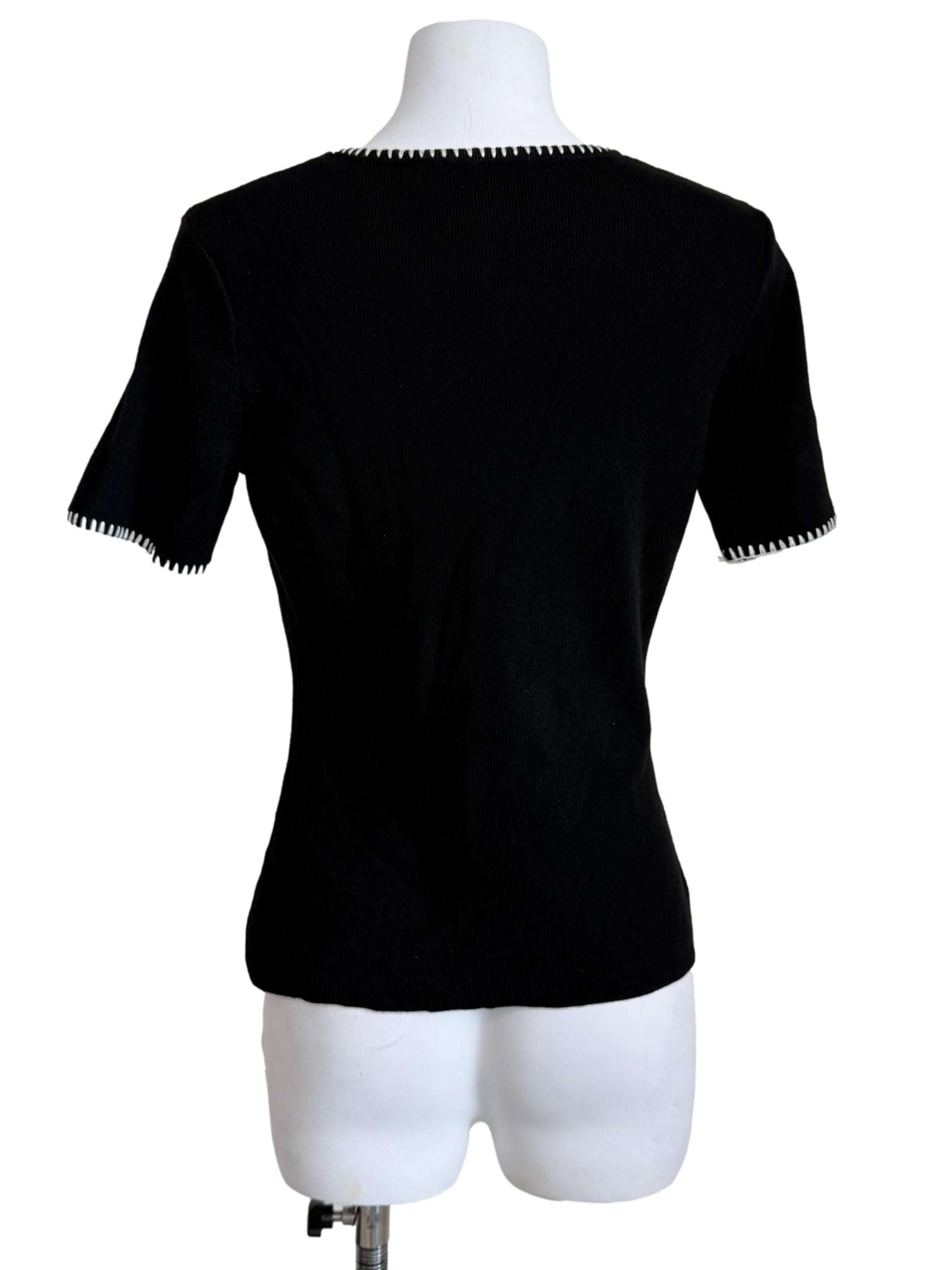Black Round Neck Knit Top