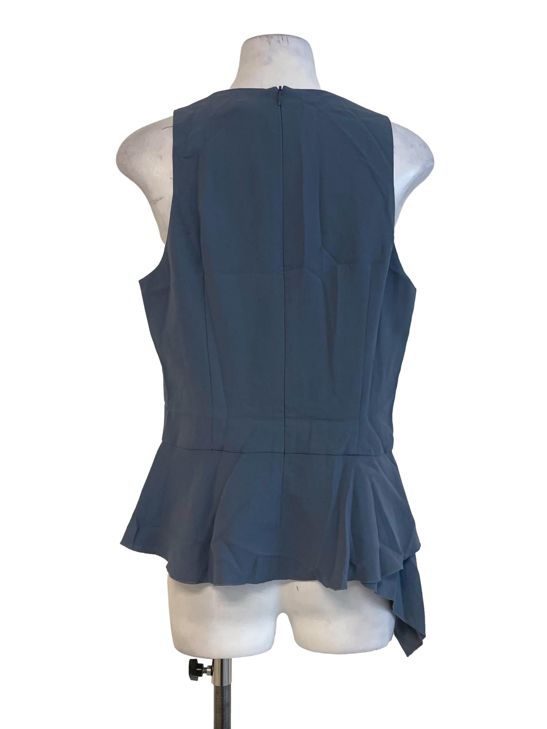 Blue-Grey V Neck Blouse LB