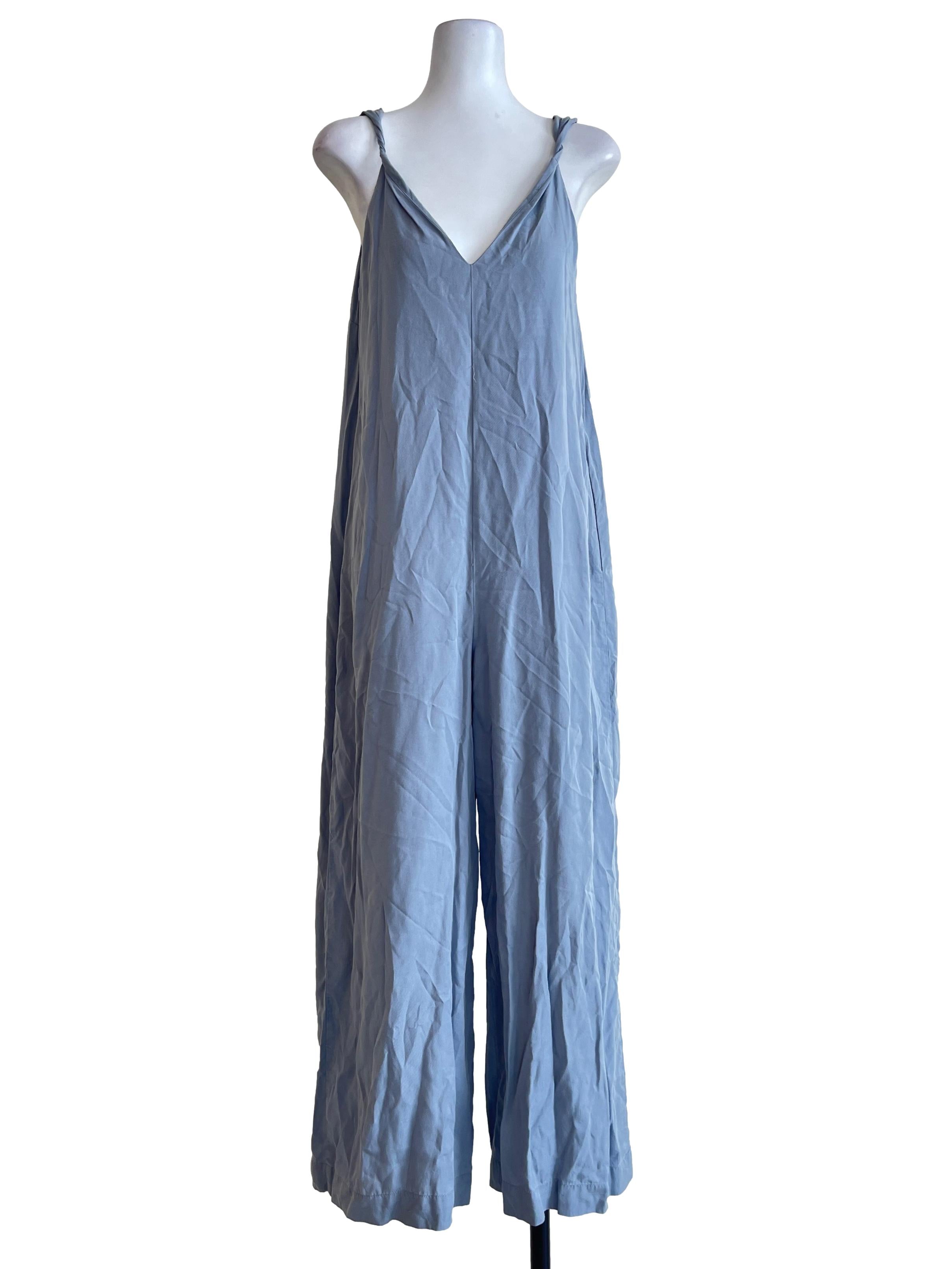 Sky Blue V-Neck Jumpsuit