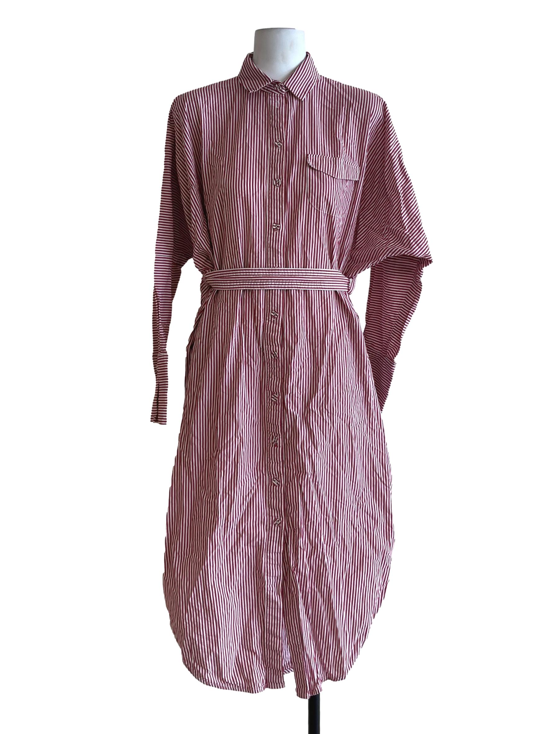 Blush Red Bengal Stripe Empire Dress