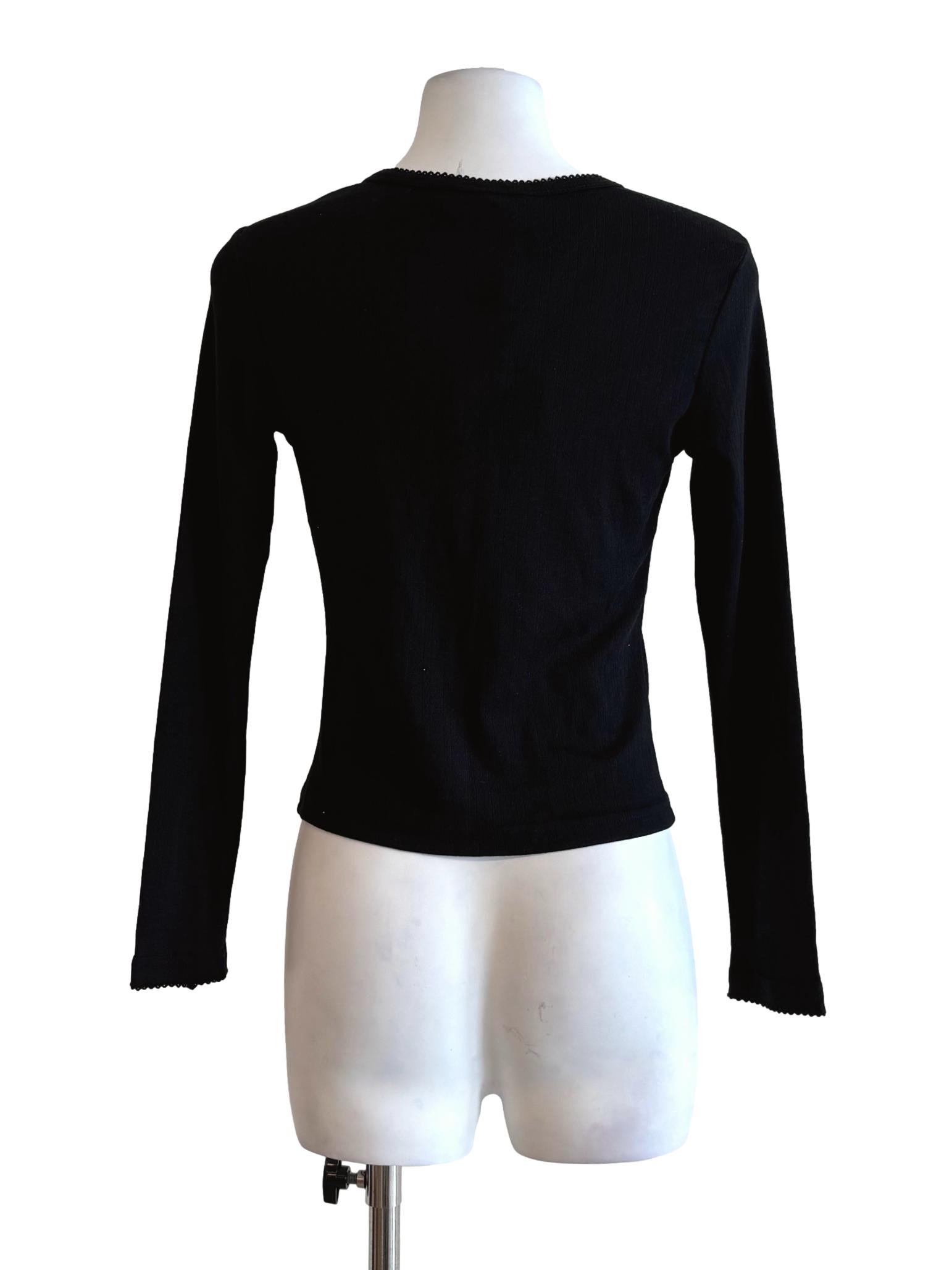 Jet Black V-Neck Cardigan TTR