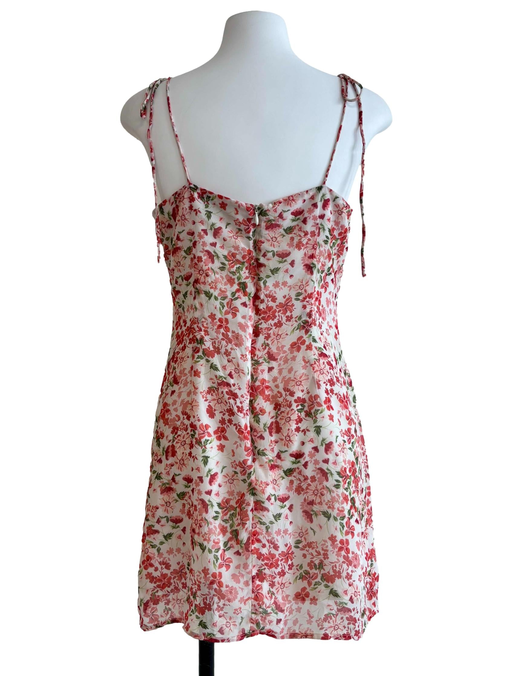 Blush Red Floral Mini Sun Dress