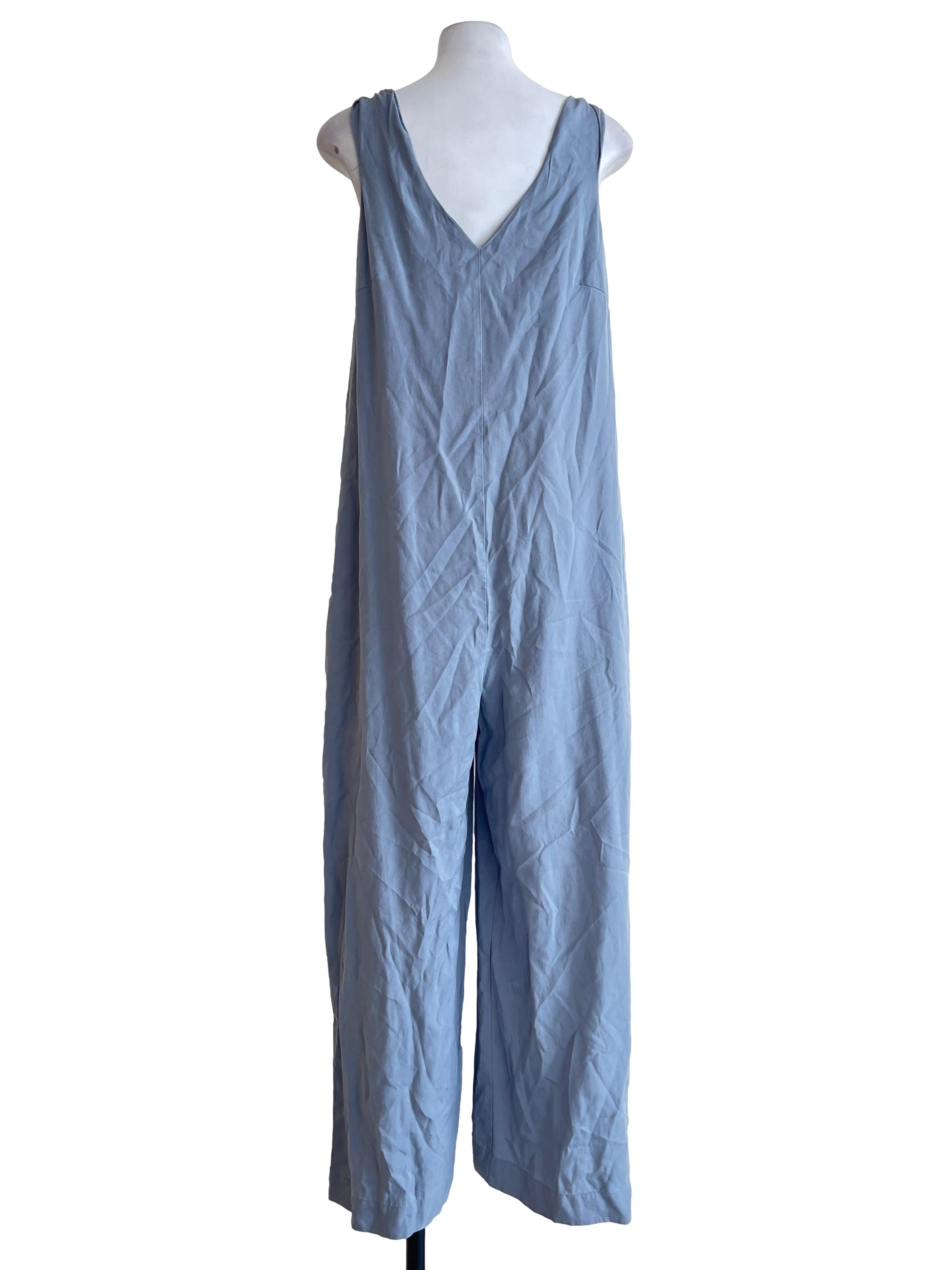 Sky Blue V-Neck Jumpsuit