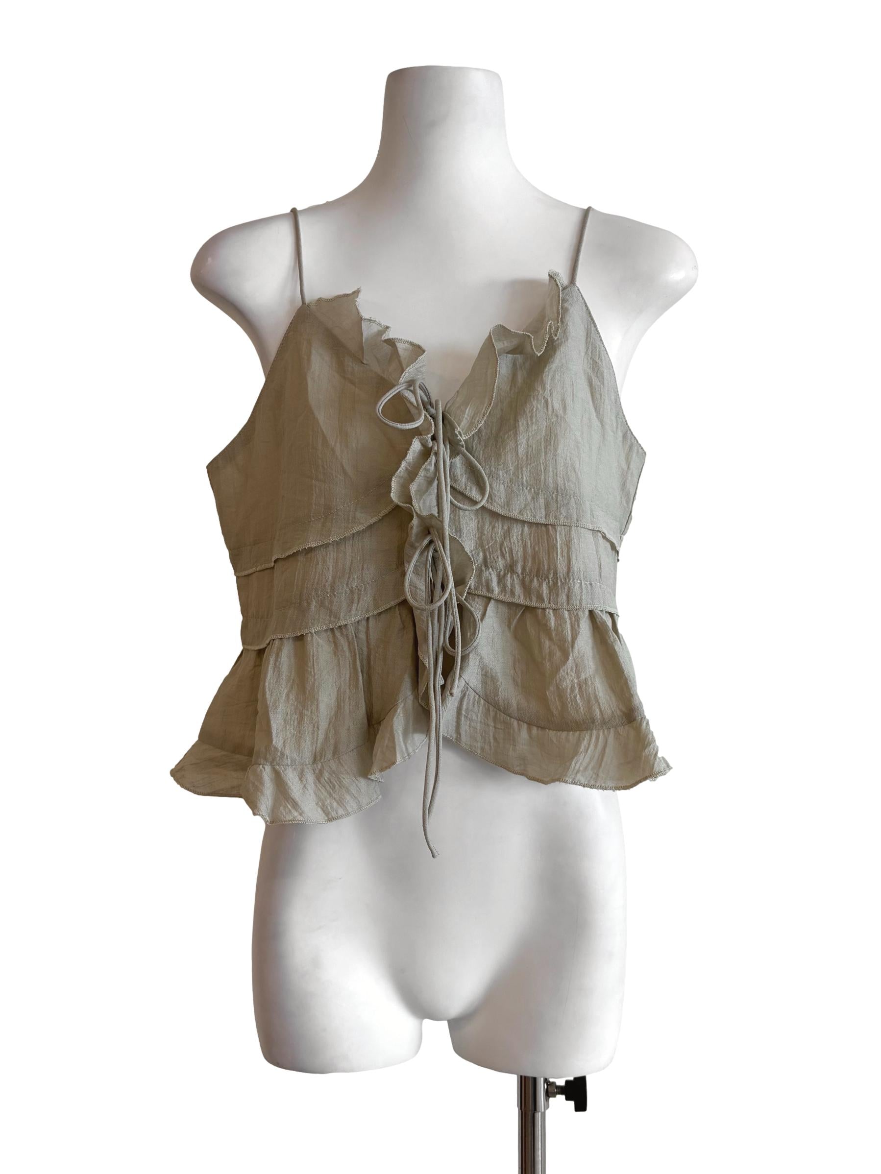 Sage Green Layered Cotton Top TTR