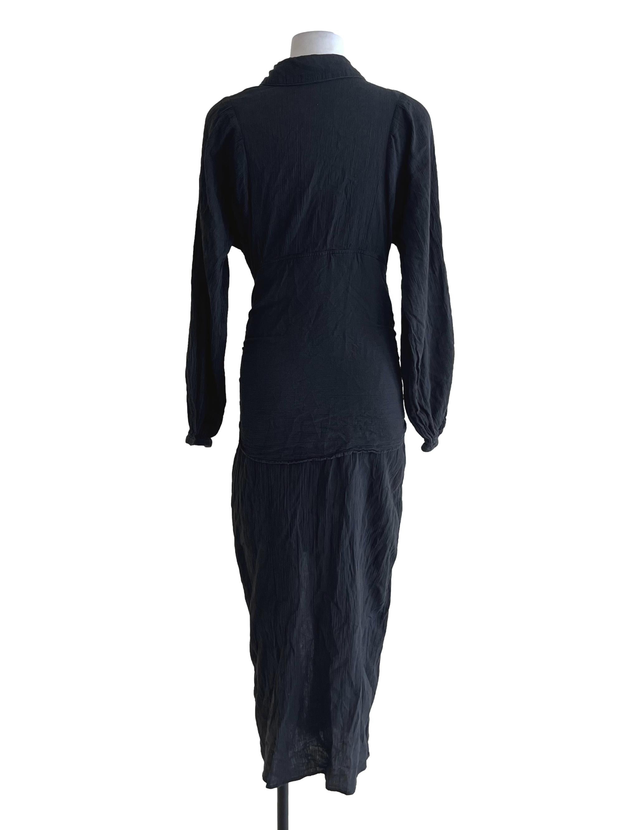 Anchor Grey Wing Collar Empire Dress