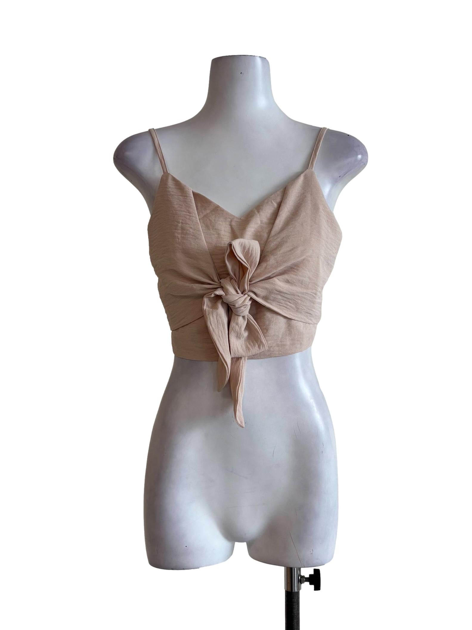 Light Peach Tied Front Camisole Top