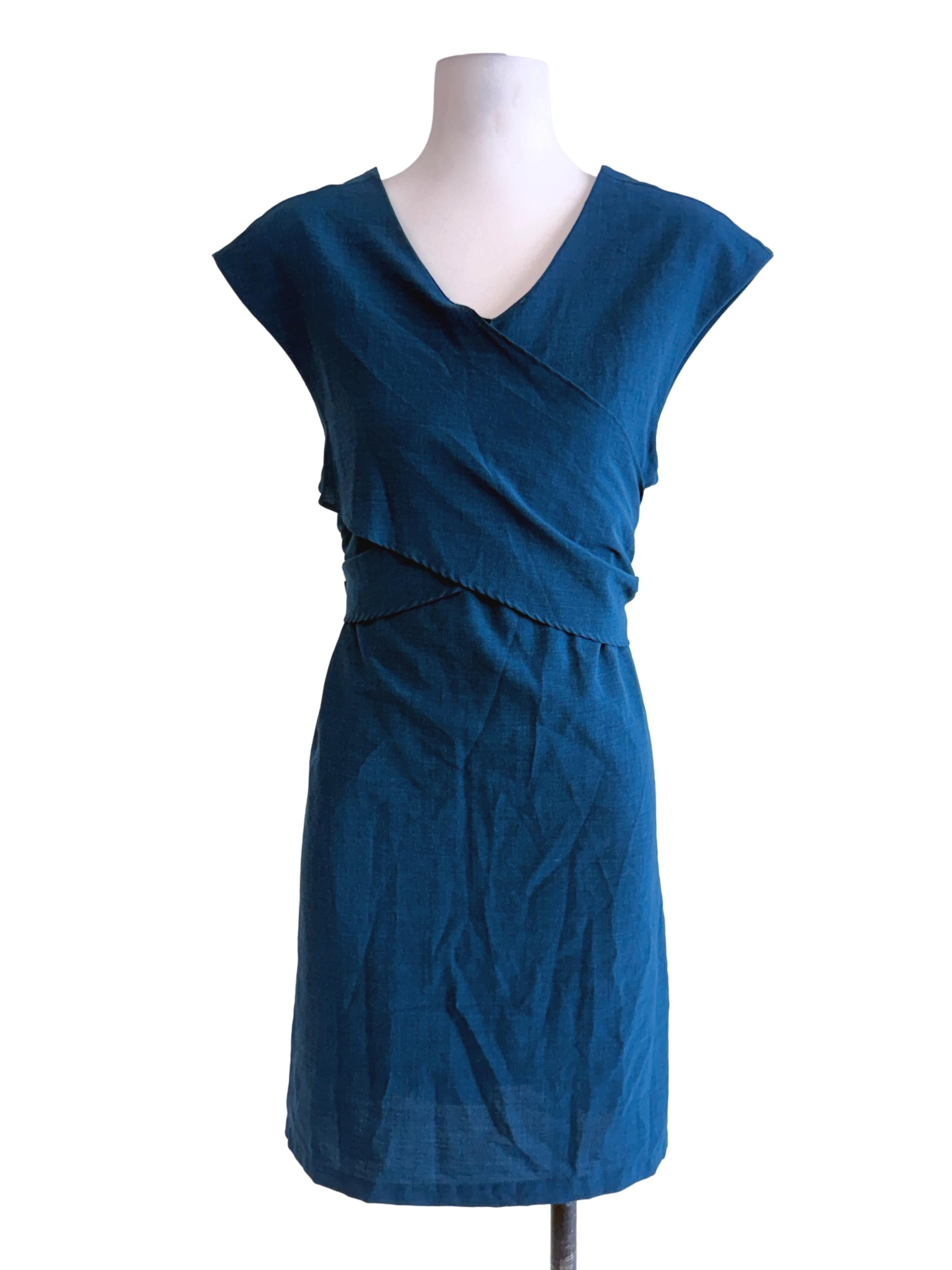 Peacock Blue Shift Mini Dress