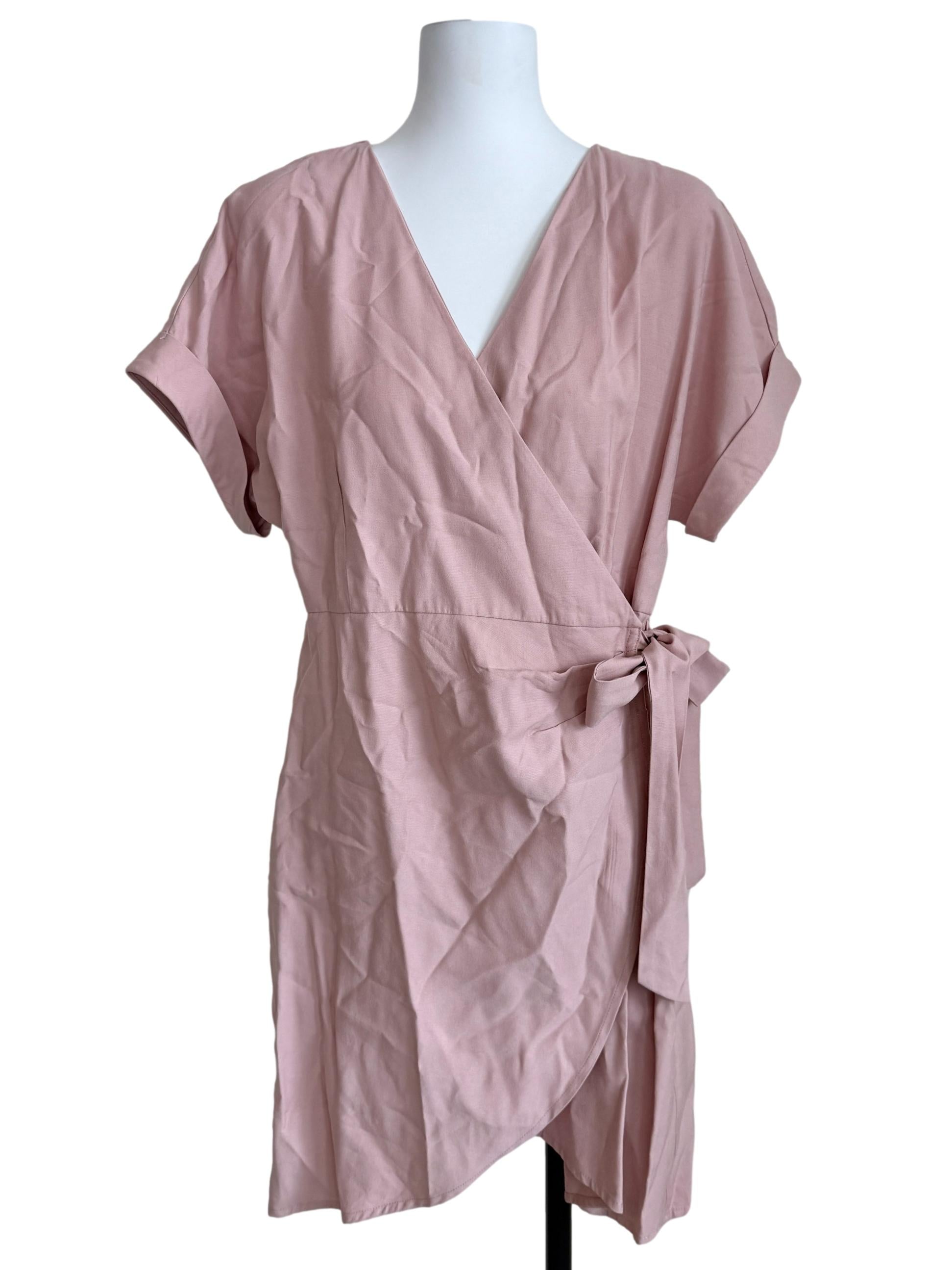 Rose Pink Wrap Dress