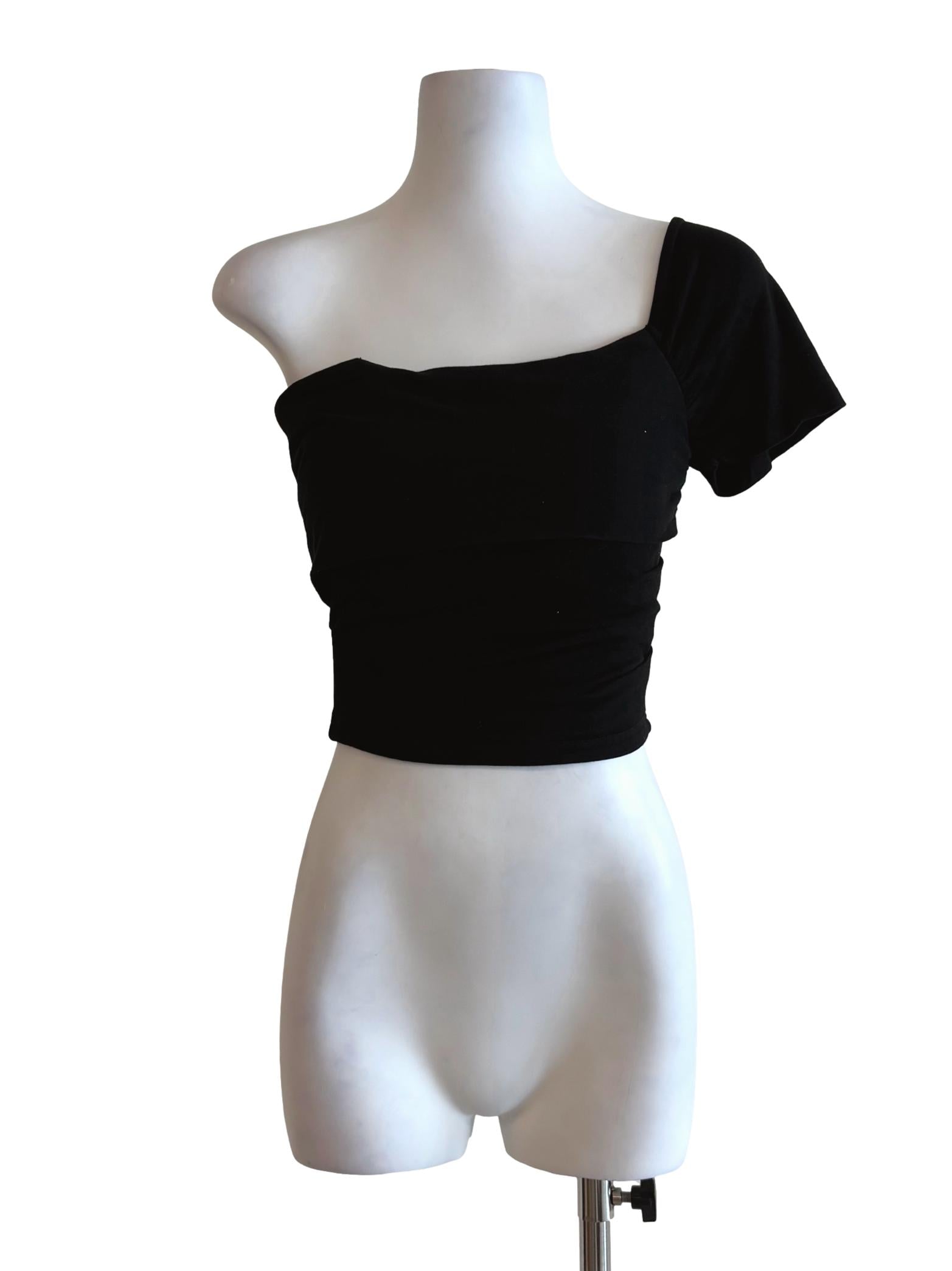Rich Black Asymmetrical Top