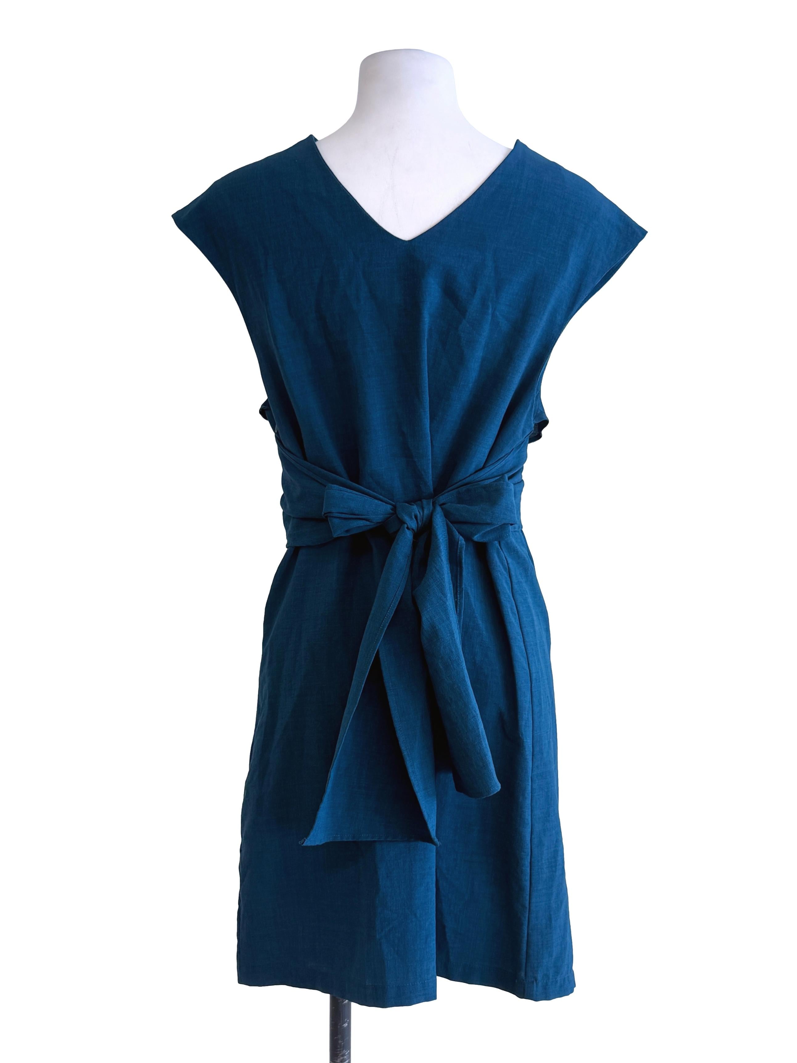 Peacock Blue Shift Mini Dress