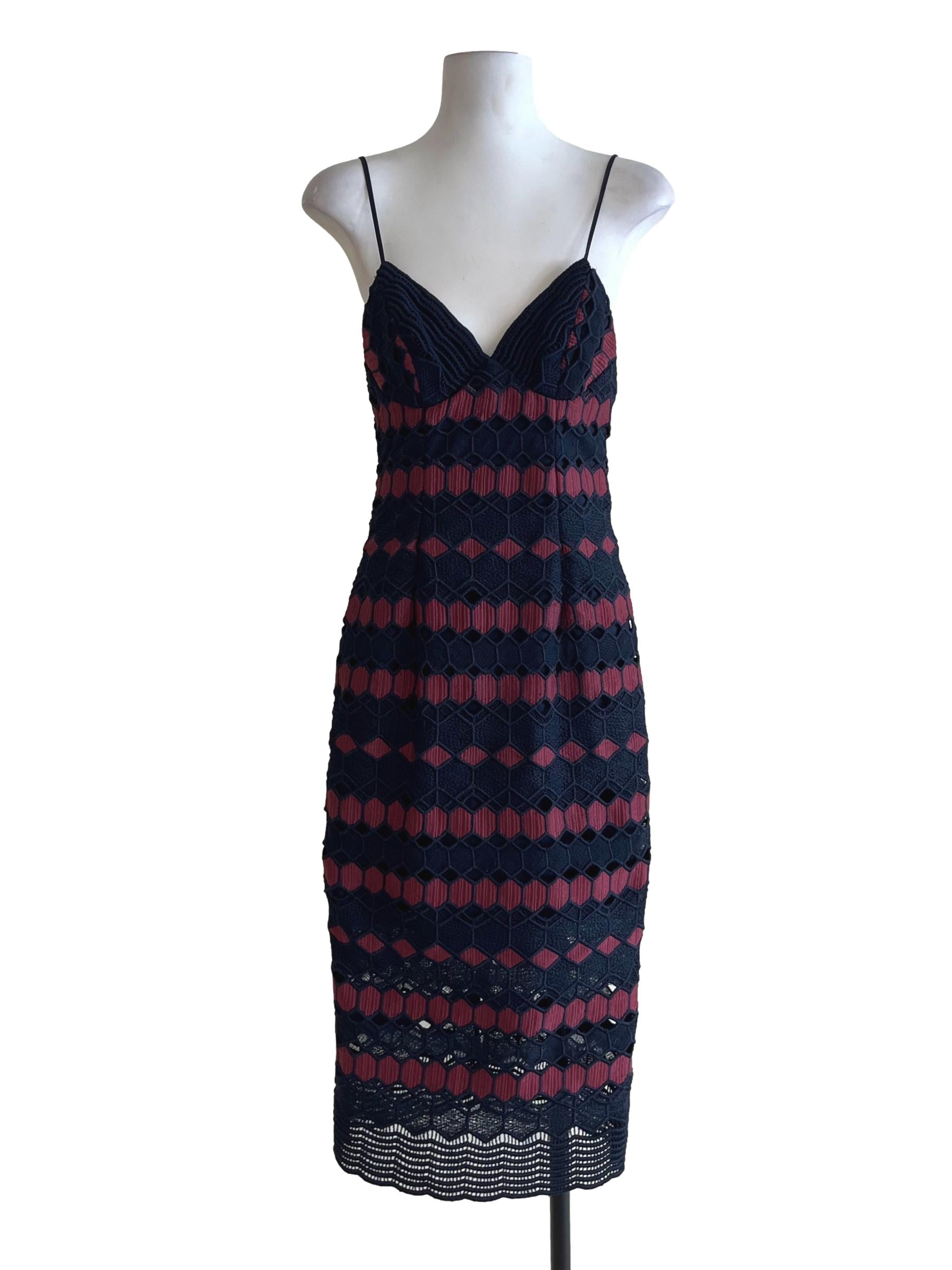Navy Blue Lace Babydoll Dress