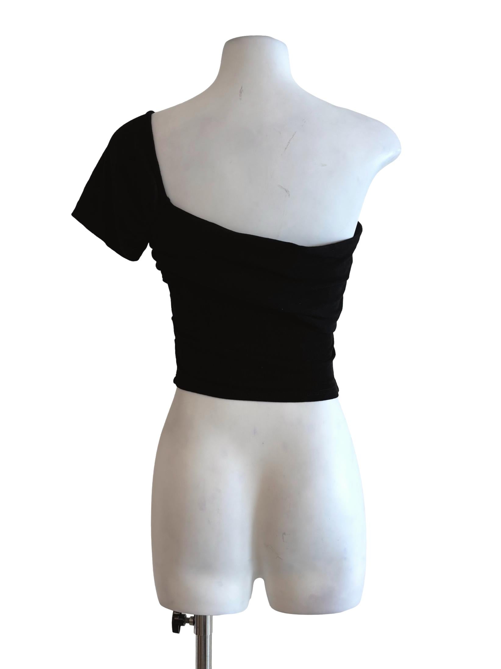 Rich Black Asymmetrical Top