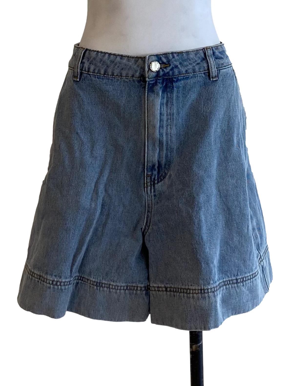 Light Denim Blue Low Rise Shorts
