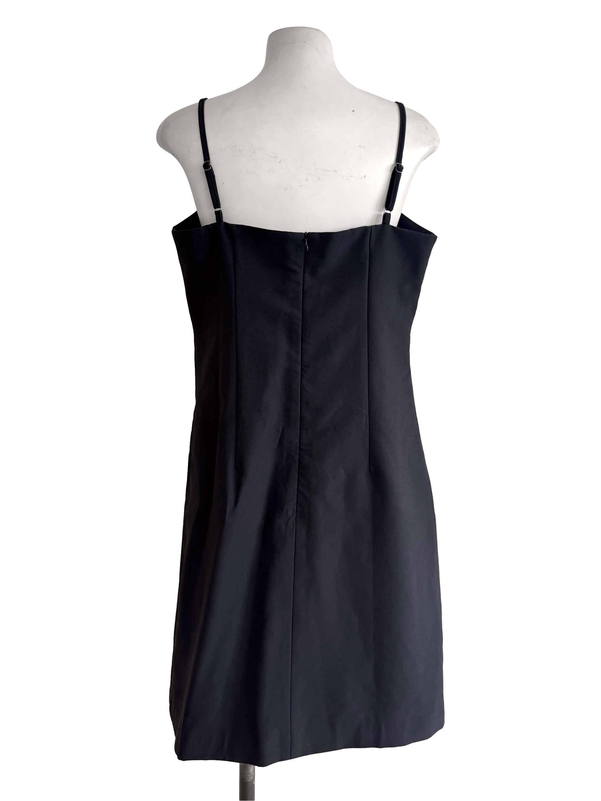 Black Plain Slit Dress