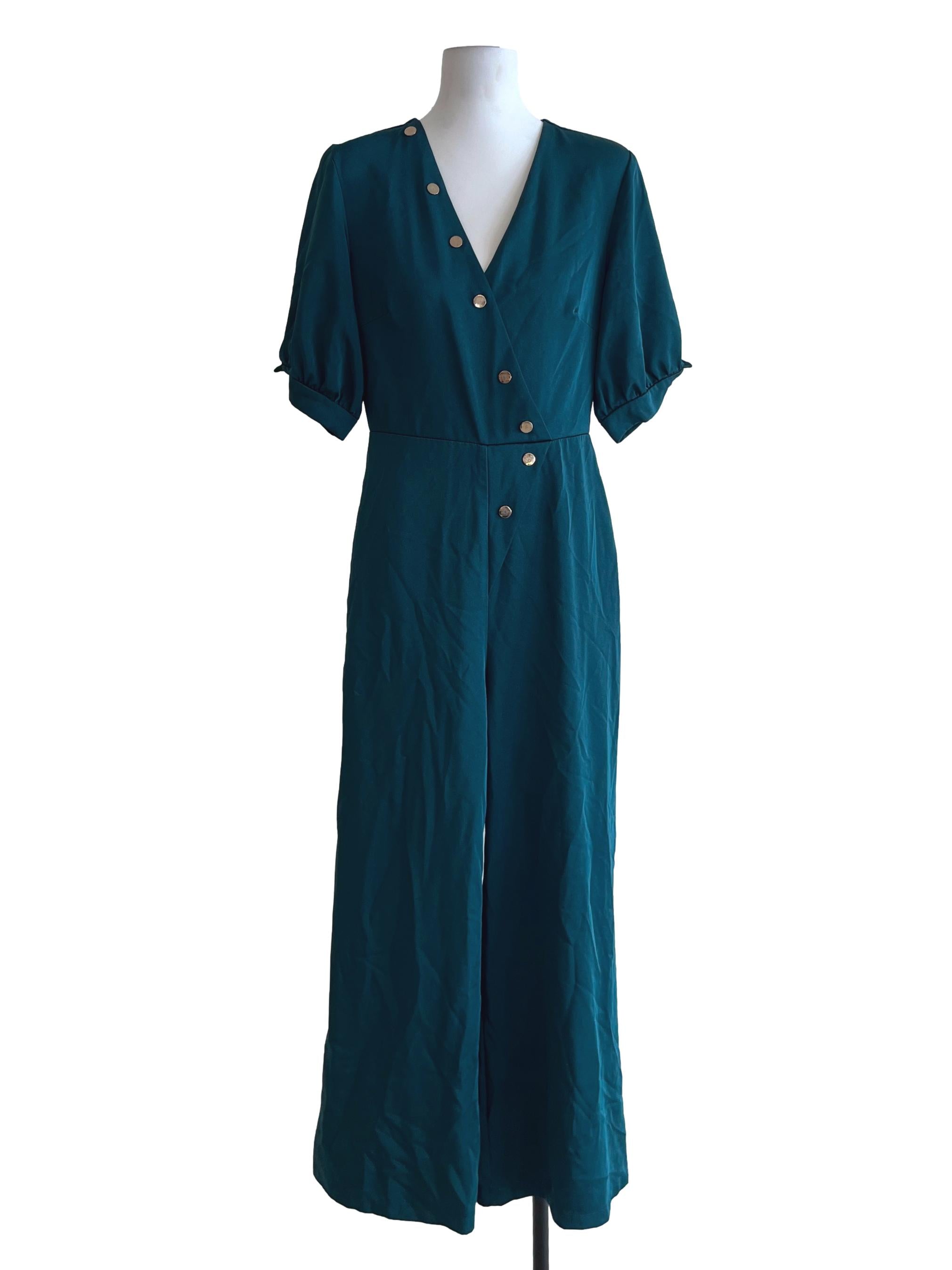Ocean Blue V-Neckline Jumpsuit
