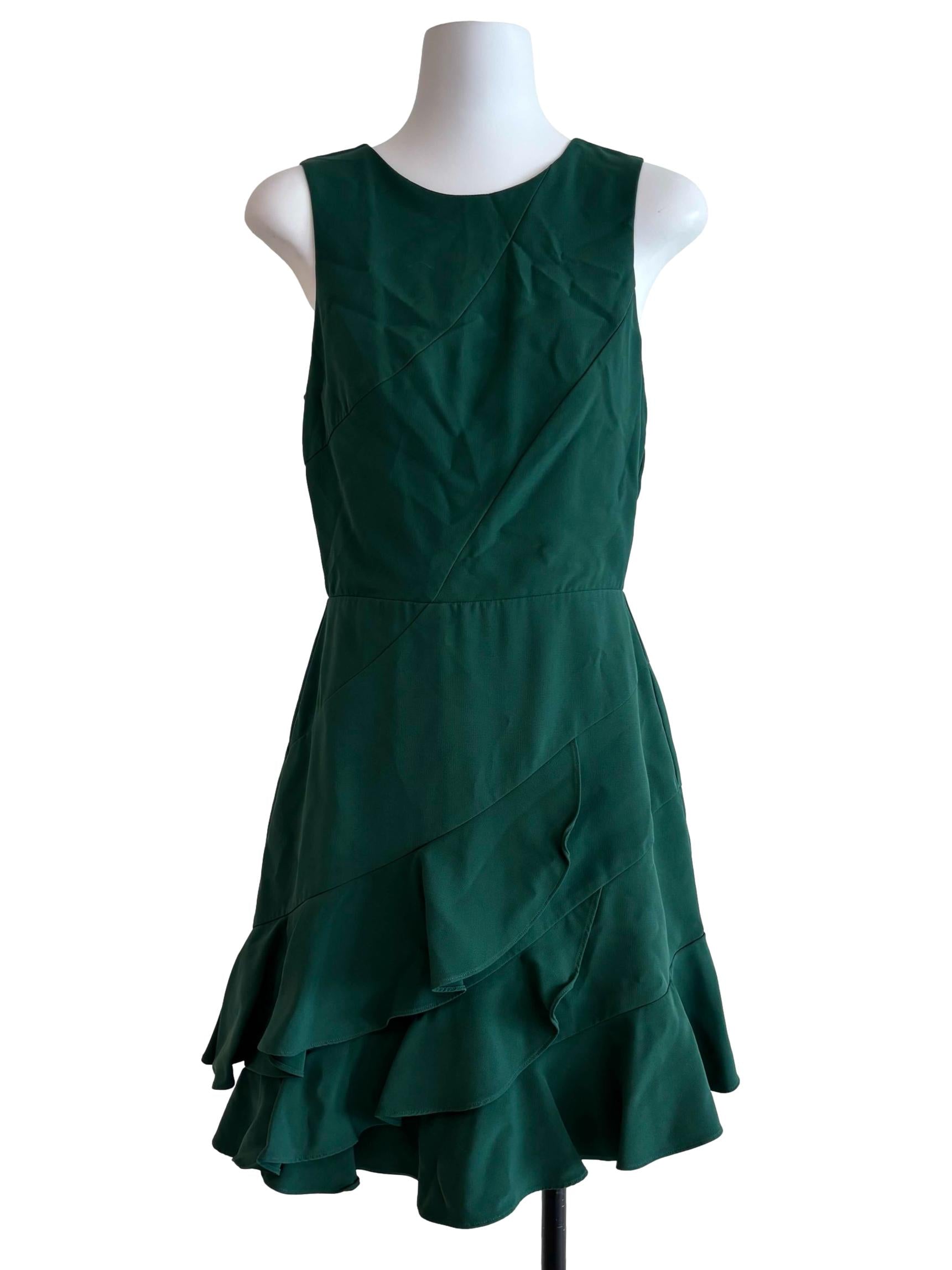 Emerald Green Ruffle Tier Dress