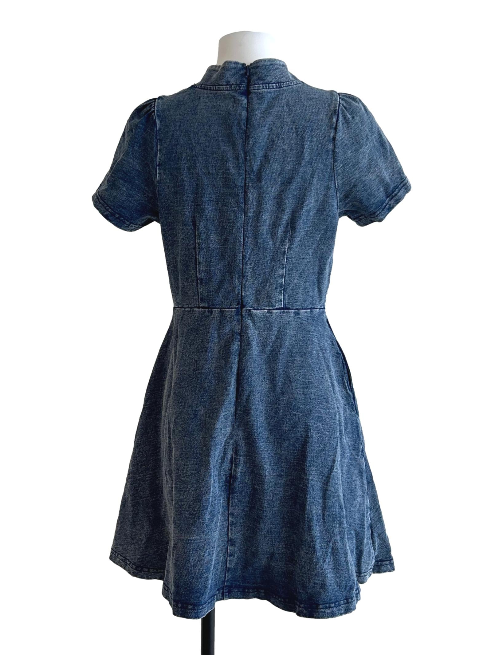 Medium Blue Denim Cheongsam Dress