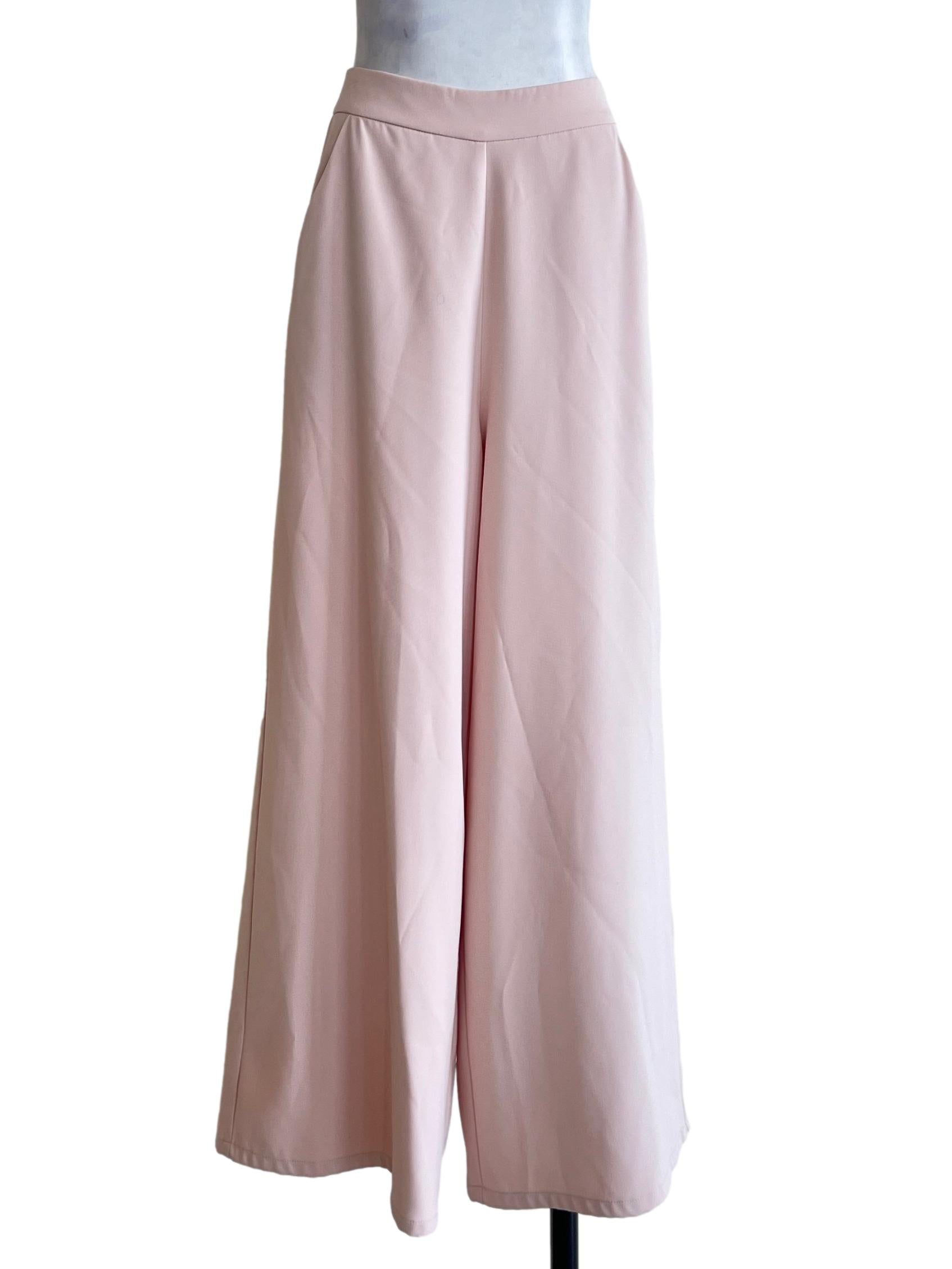 Salmon Pink Wide Leg Pants