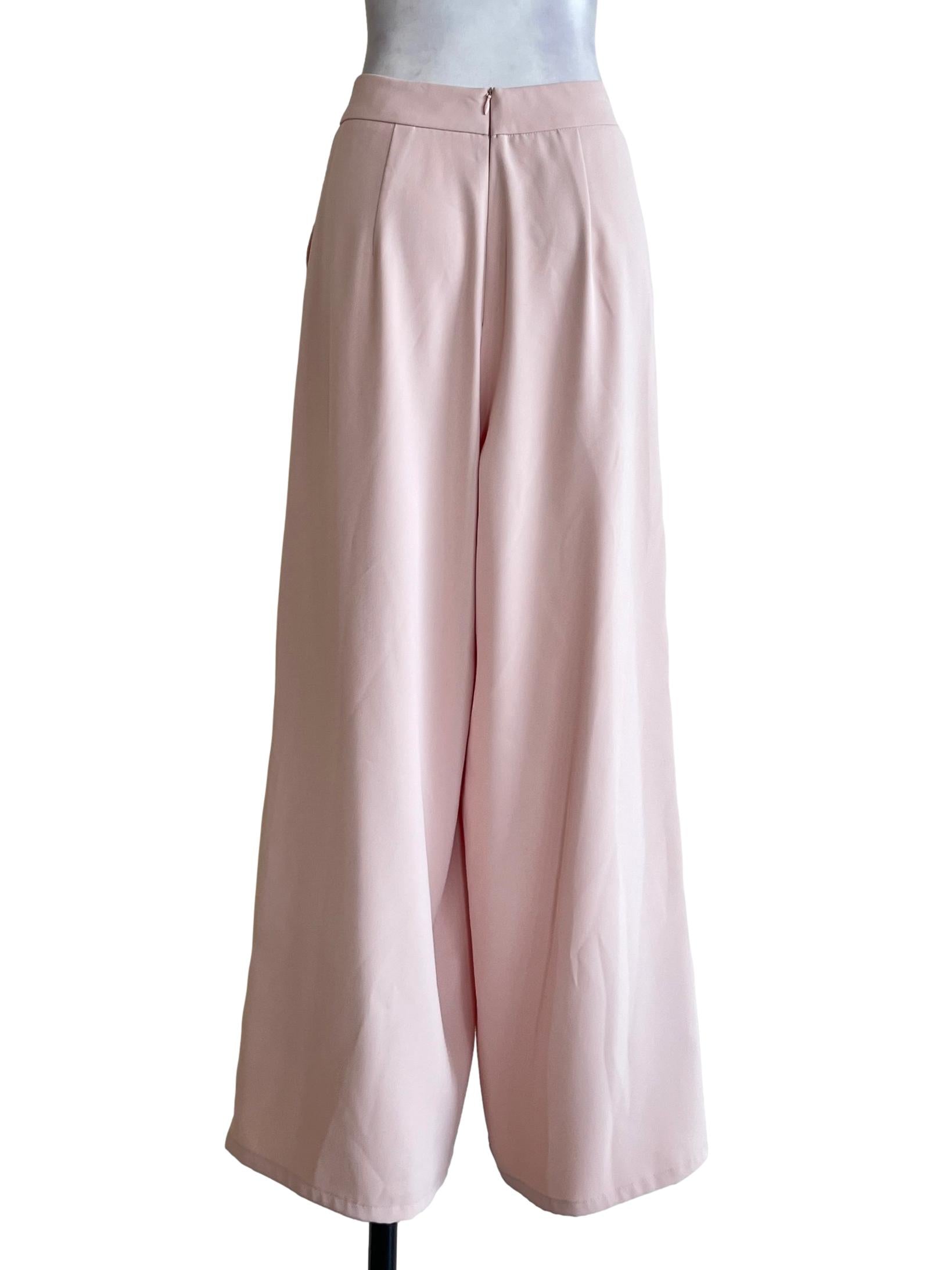 Salmon Pink Wide Leg Pants