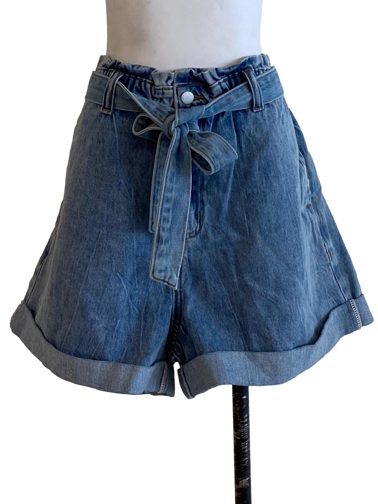 Soft Washed Denim Blue Shorts
