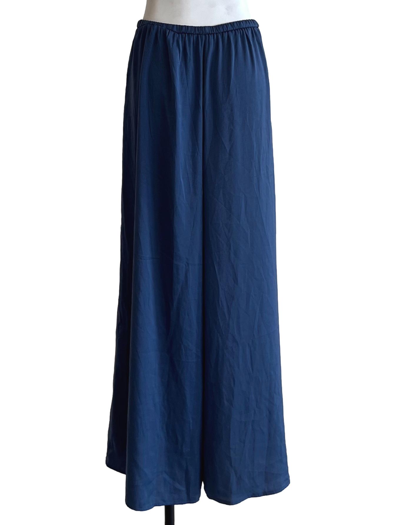 Azure Blue High-Waisted Wide-Leg Pants YHF