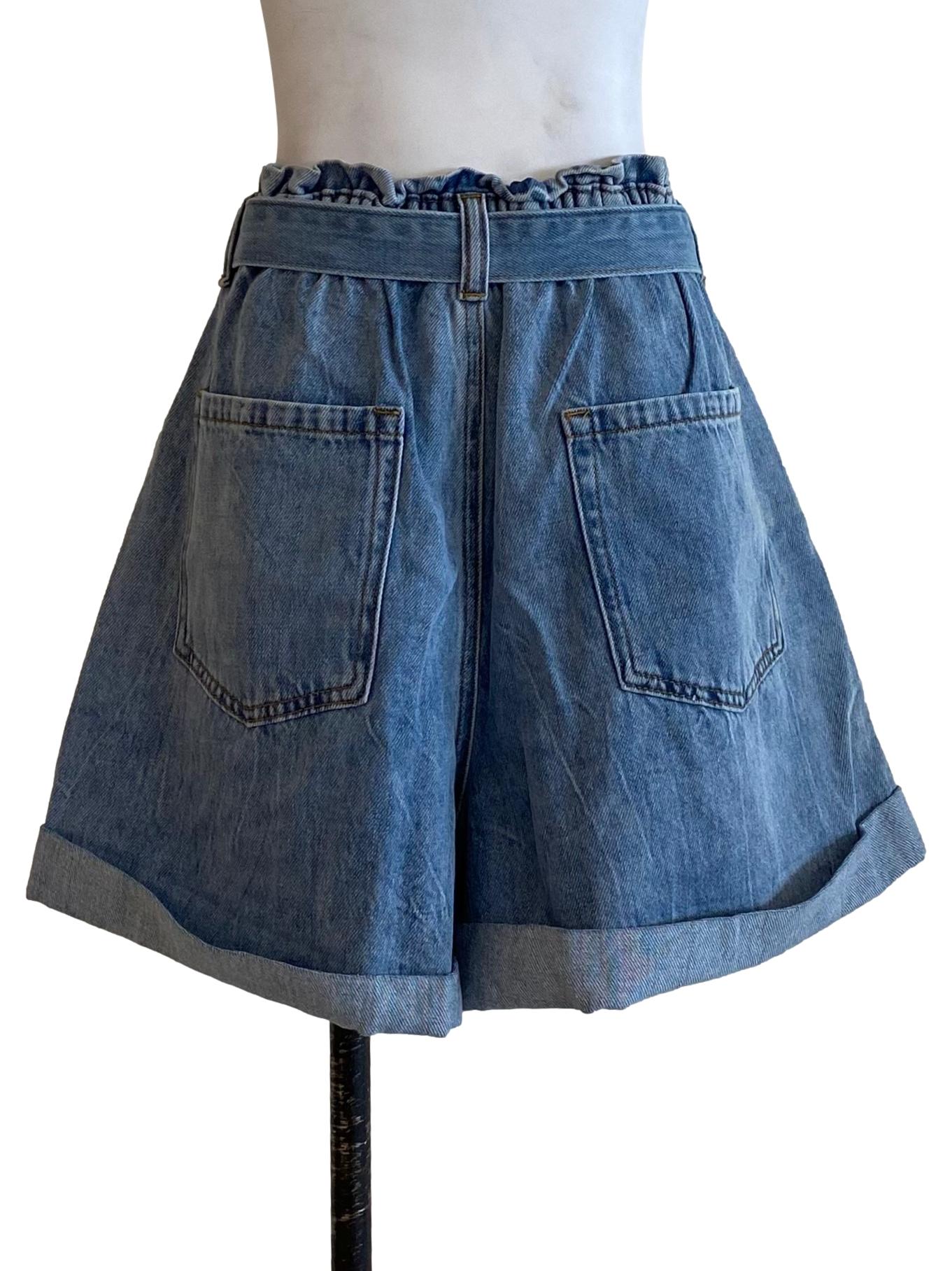 Soft Washed Denim Blue Shorts