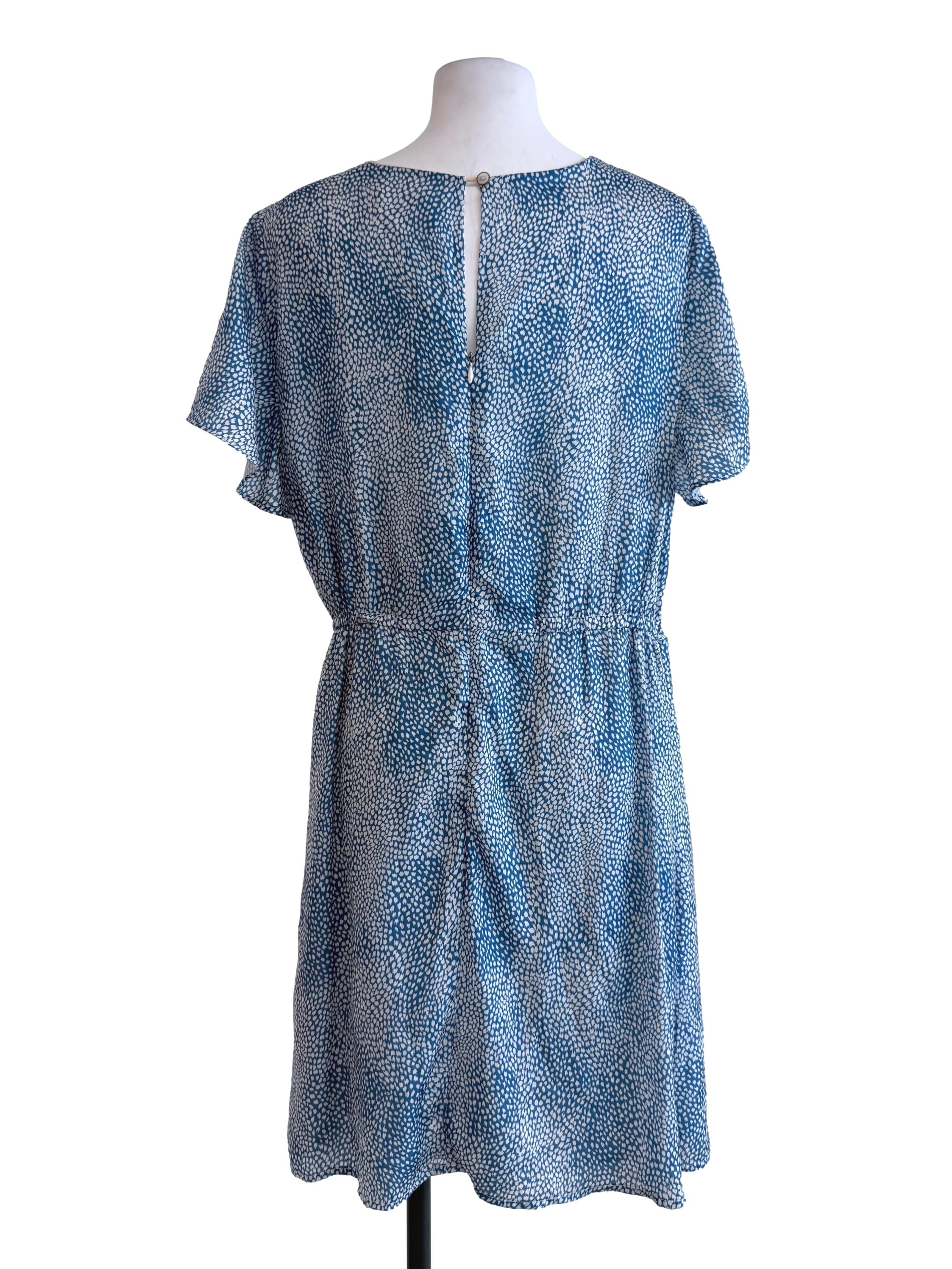 Blue Printed Leopard Dress