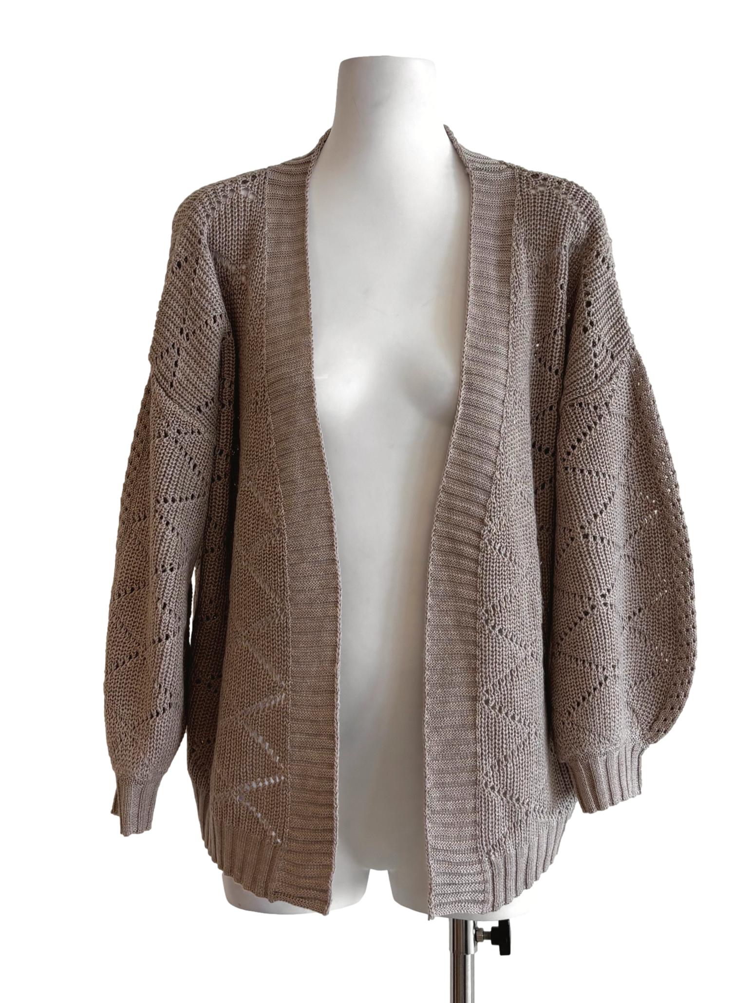 Khaki Oversized Knit Cardigan LB