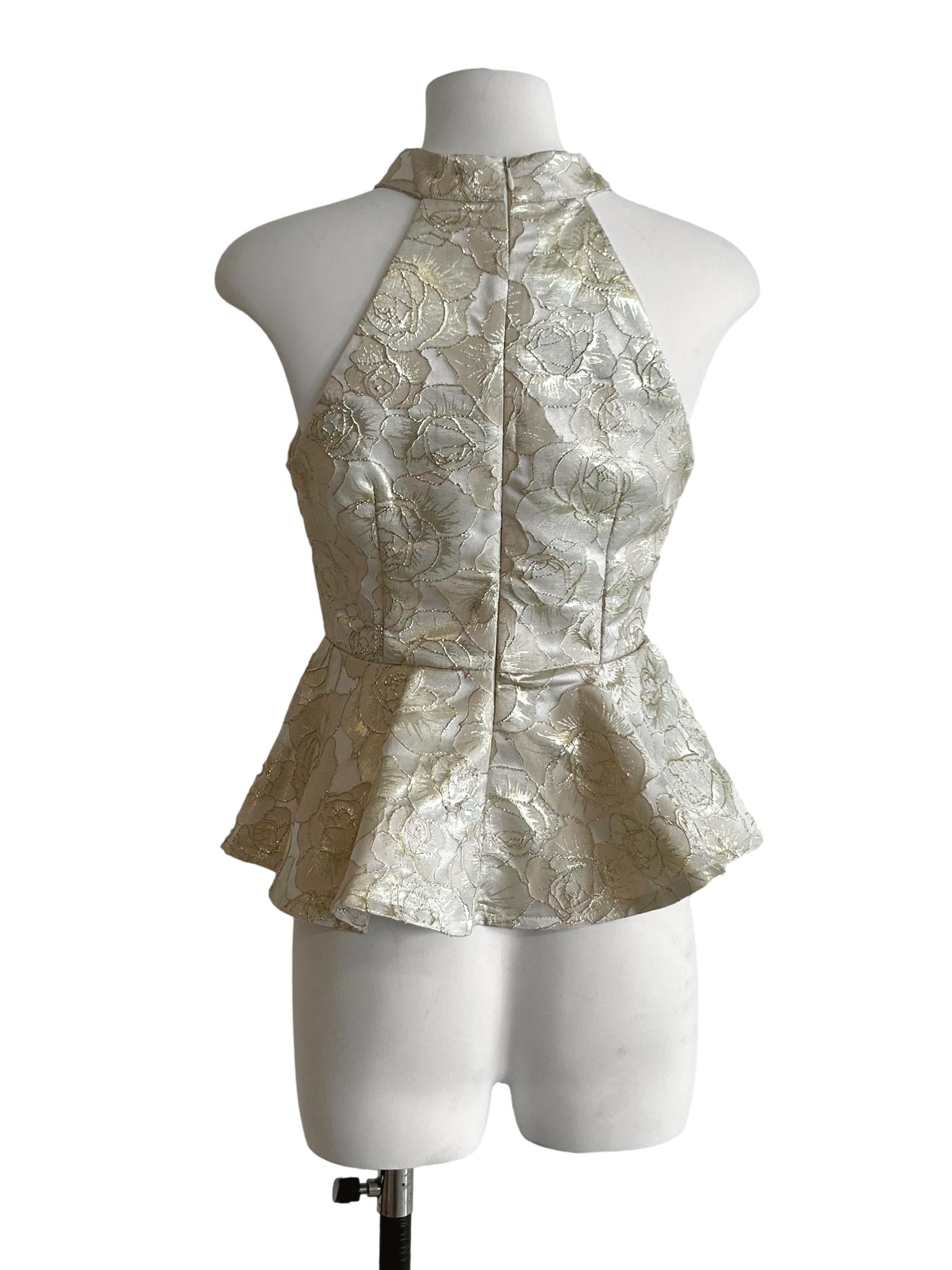 Champagne Floral Cheongsam Top