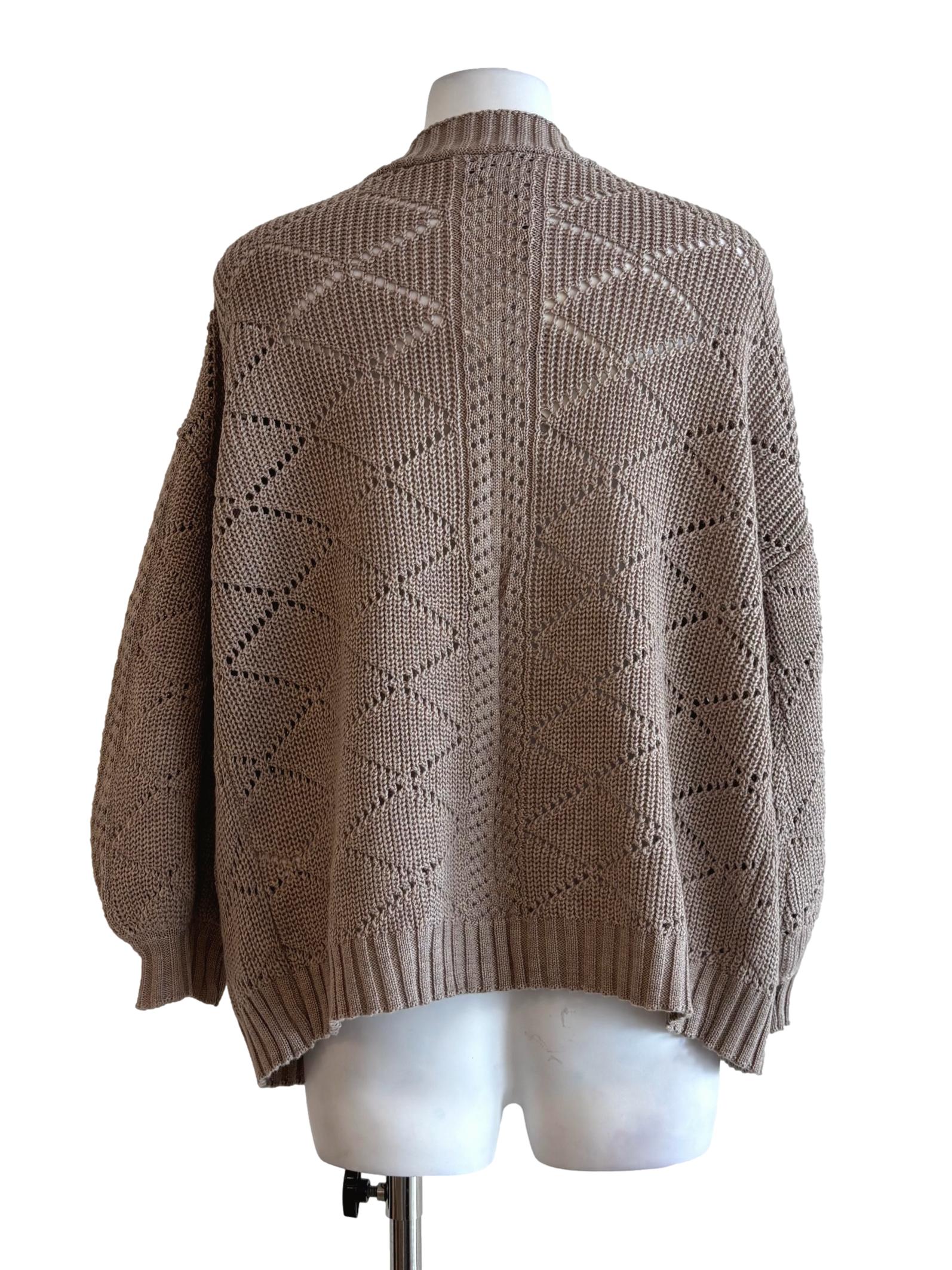 Khaki Oversized Knit Cardigan LB