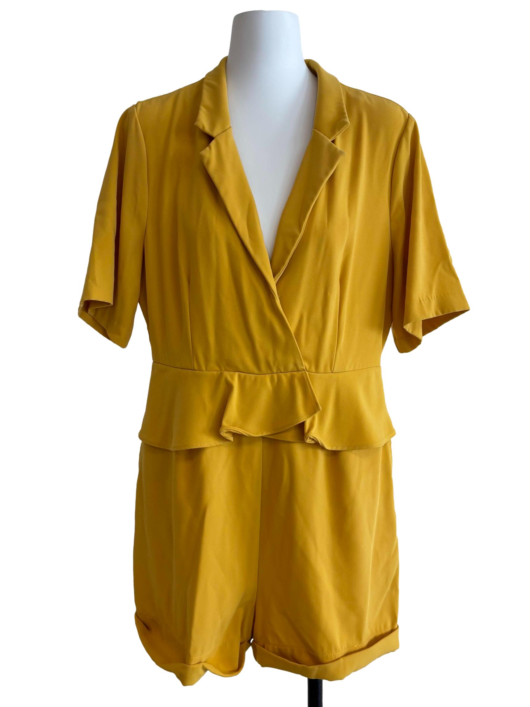 Canary Yellow Ruffle Romper