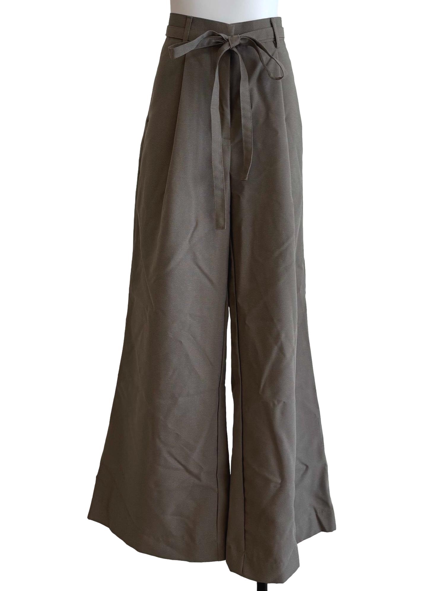 Cement Grey Wide Leg Pants