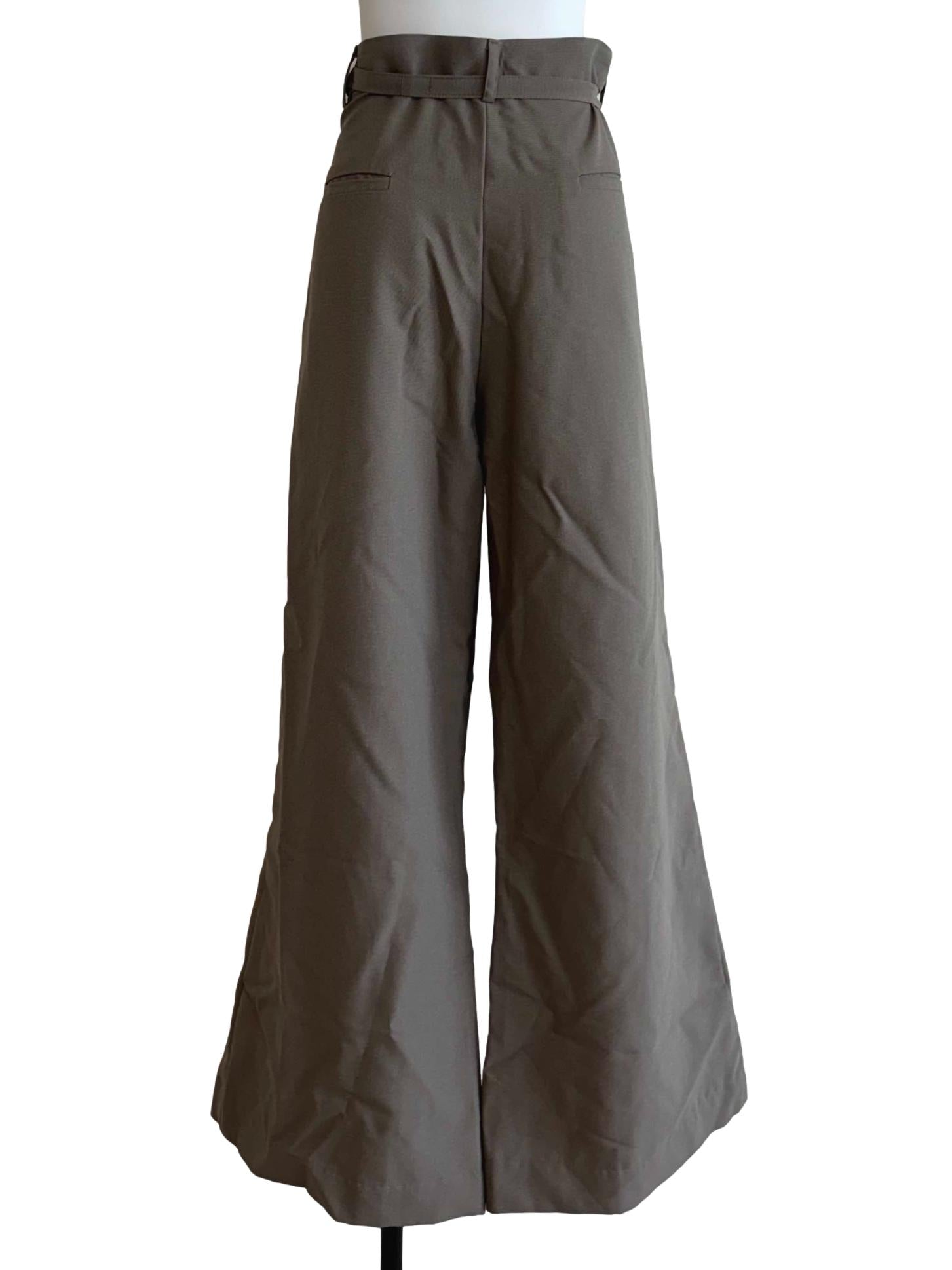 Cement Grey Wide Leg Pants