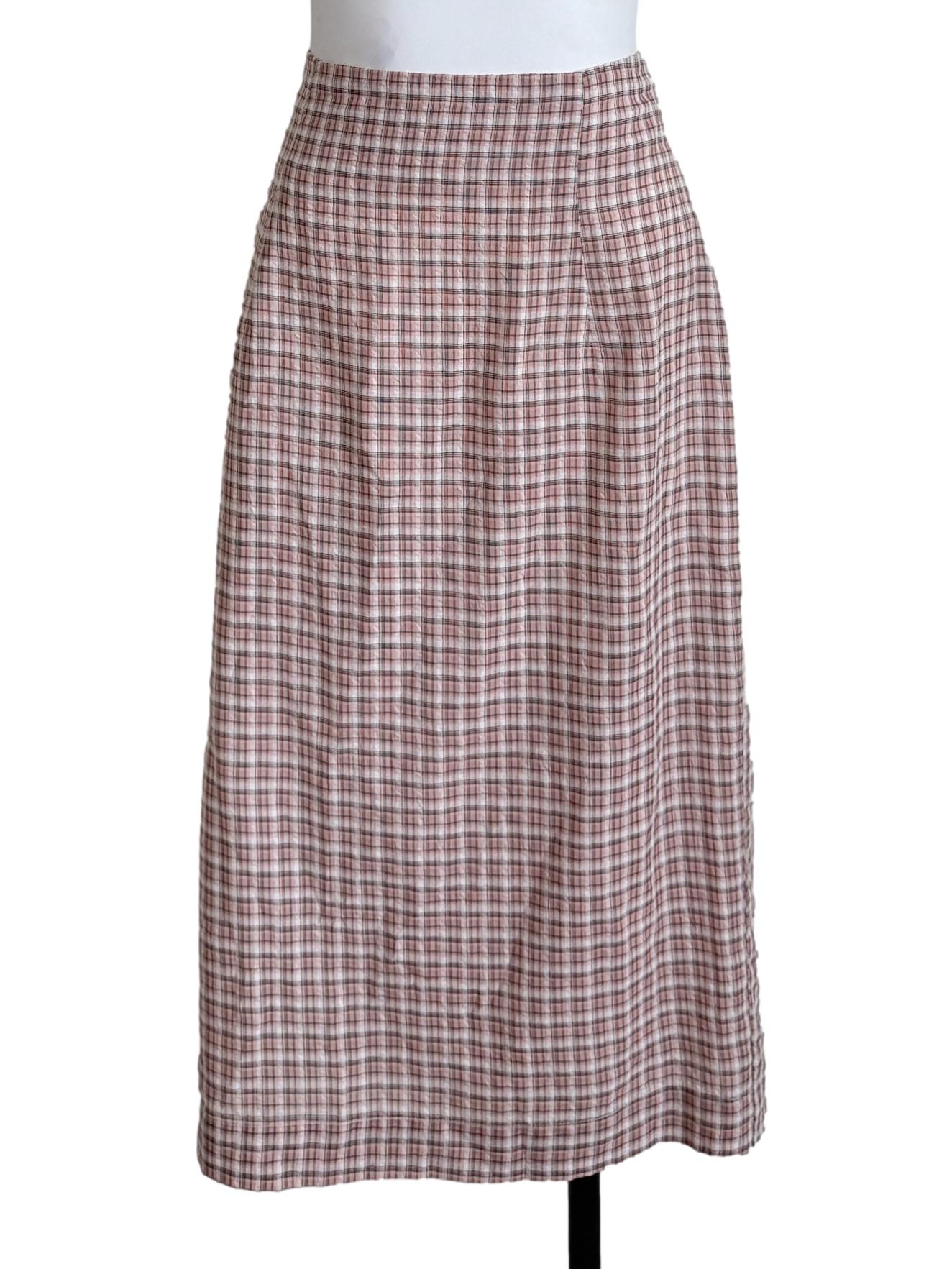 Flamingo Pink Checkered Skirt