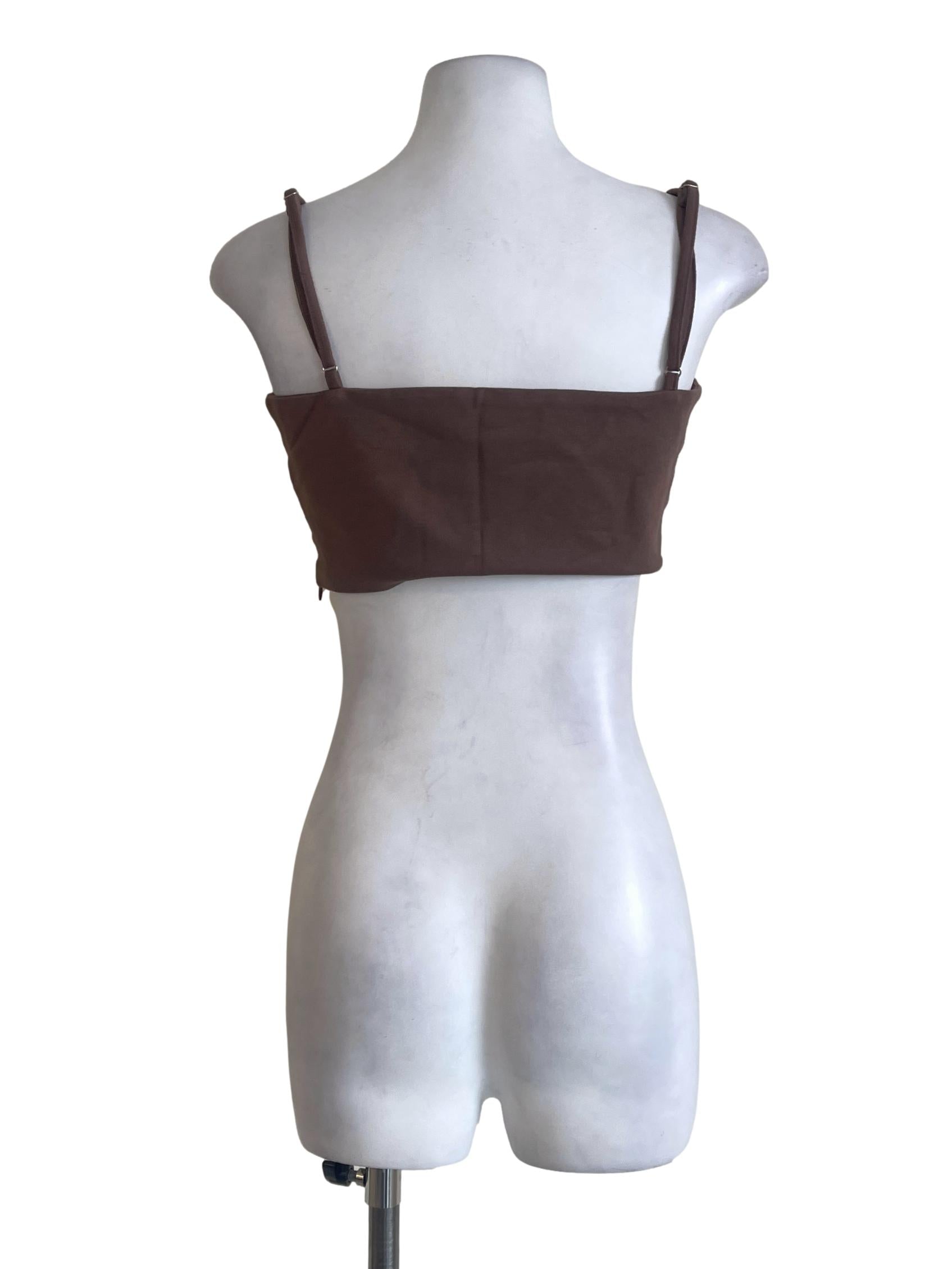 Brown Adjustable Strap Top YHF